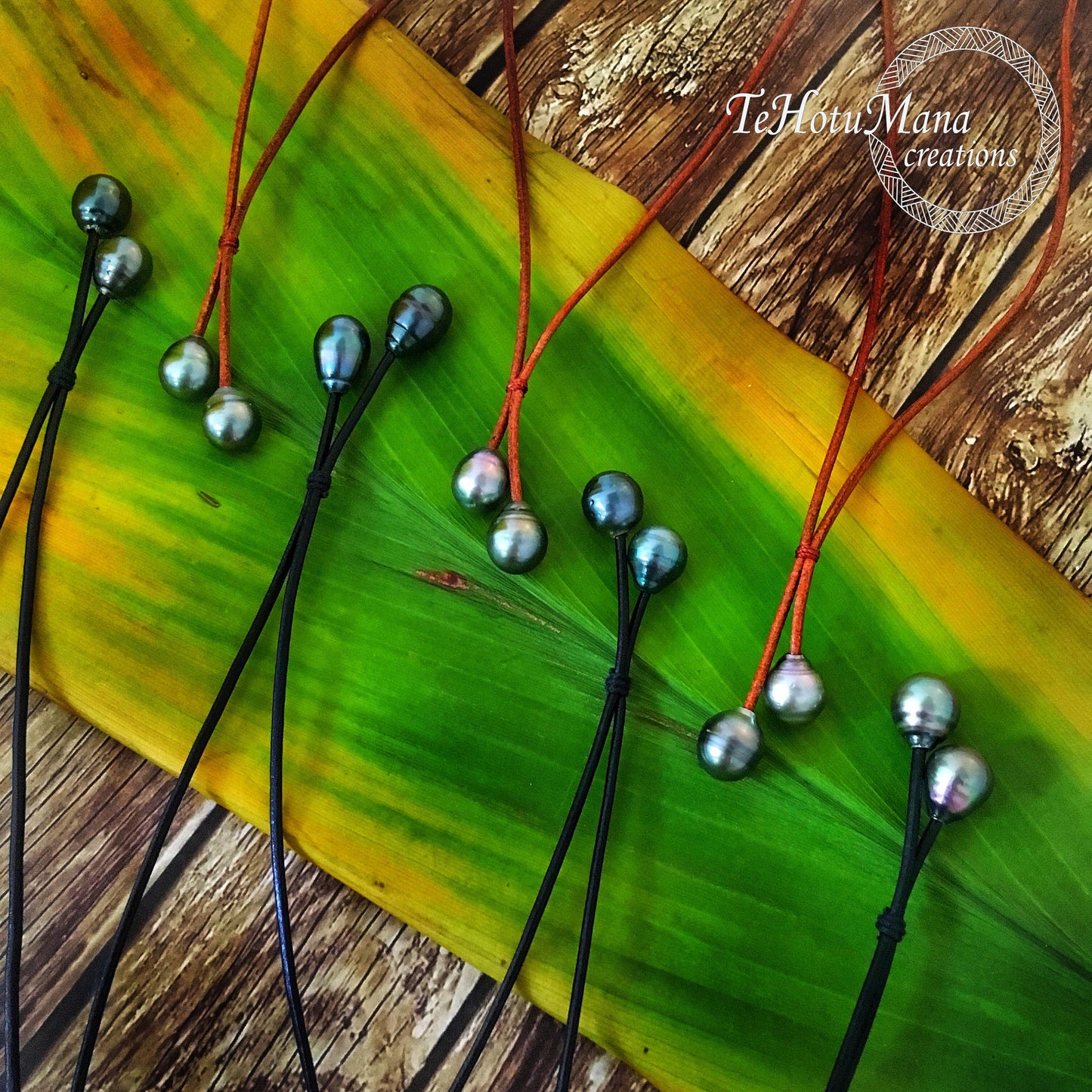 Tahitian Pearl Leather Necklace: Casual Island Jewelry