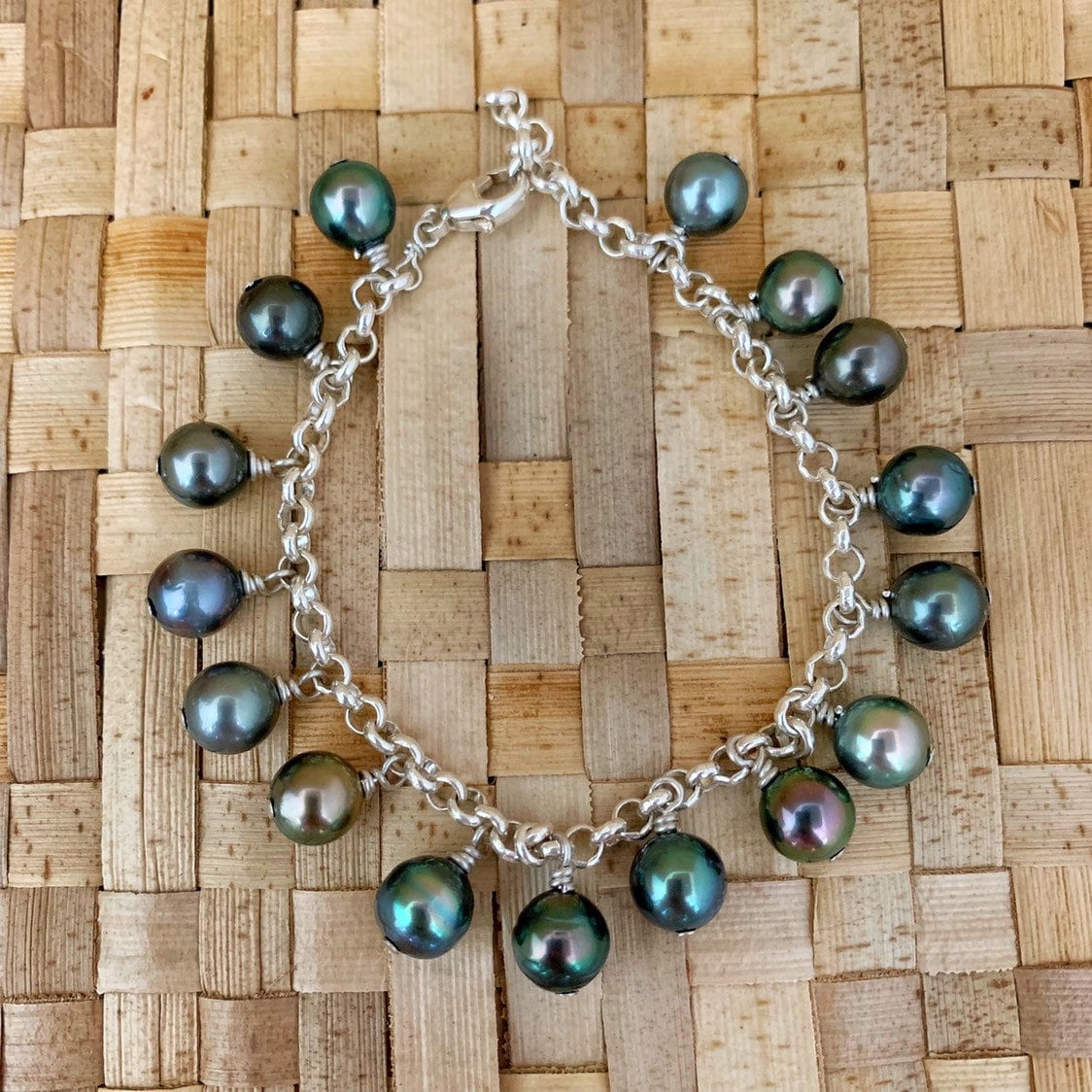 Tahitian Pearl Bracelet charm style • gold filled or sterling silver