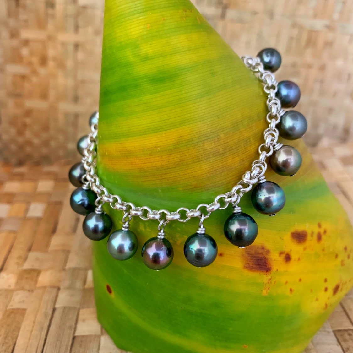Tahitian Pearl Bracelet charm style • gold filled or sterling silver