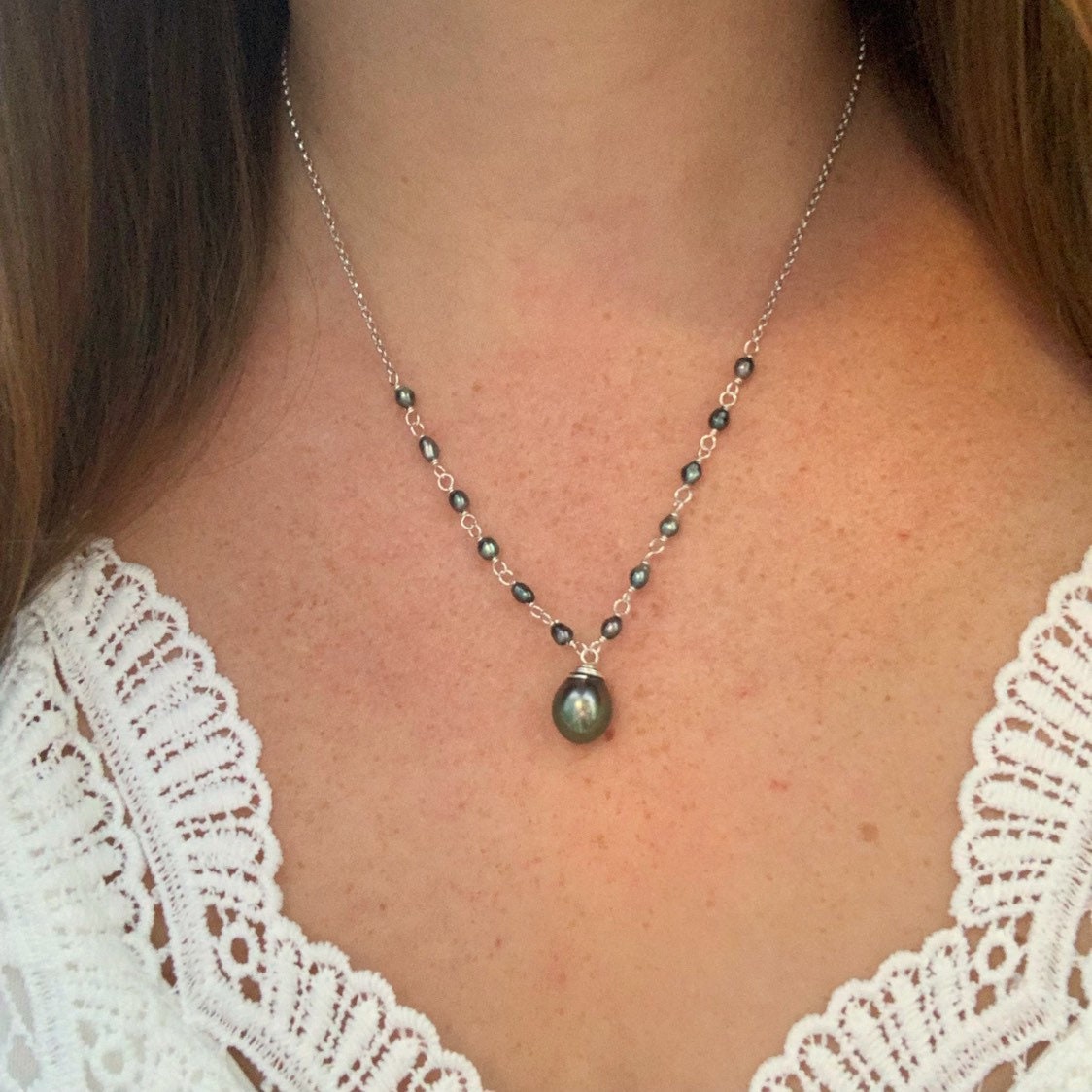 Tahitian Pearl & Keshi Necklace – Elegant Handmade Jewelry • Unique gold filled gift