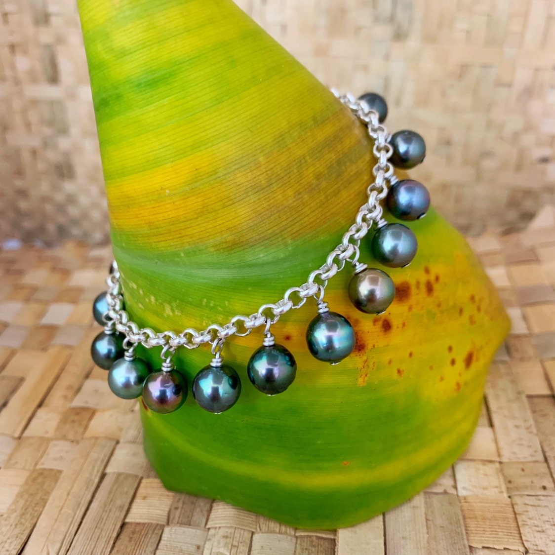Tahitian Pearl Bracelet charm style • gold filled or sterling silver