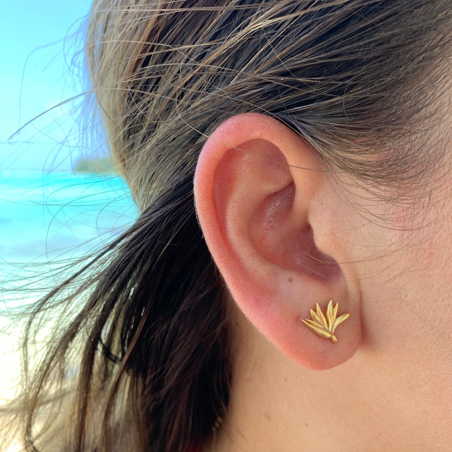 Bird of Paradise Stud Earrings : Sterling silver or Gold Vermeil Hawaiian jewelry