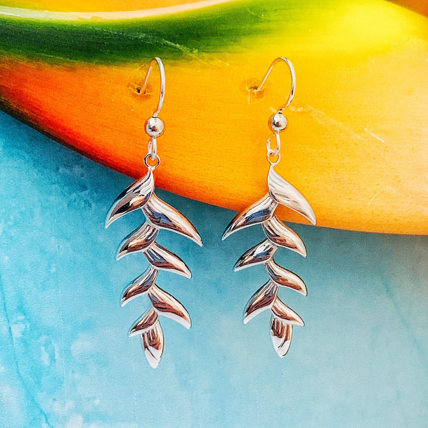 Heliconia drop earrings • Hawaiian jewelry