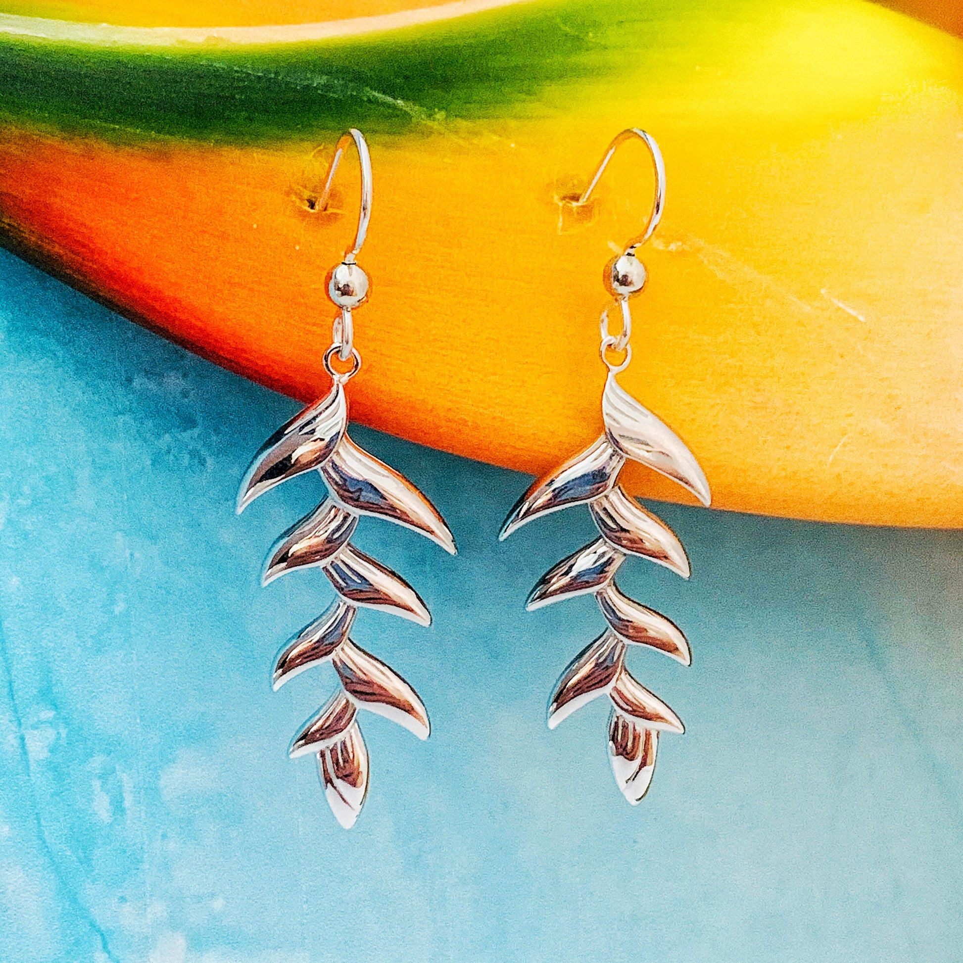 Heliconia drop earrings • Hawaiian jewelry