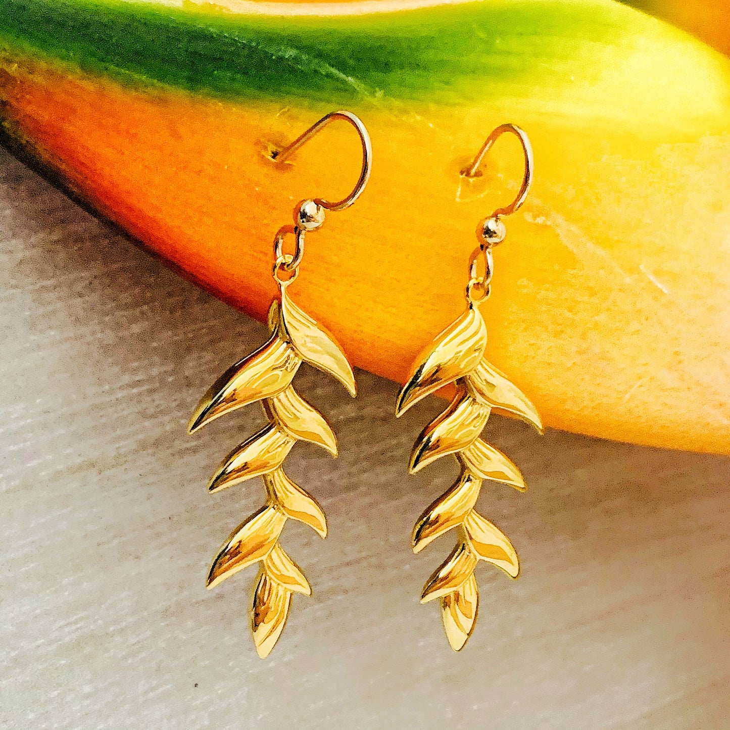 Heliconia Dangle Earrings • Hawaiian Jewelry