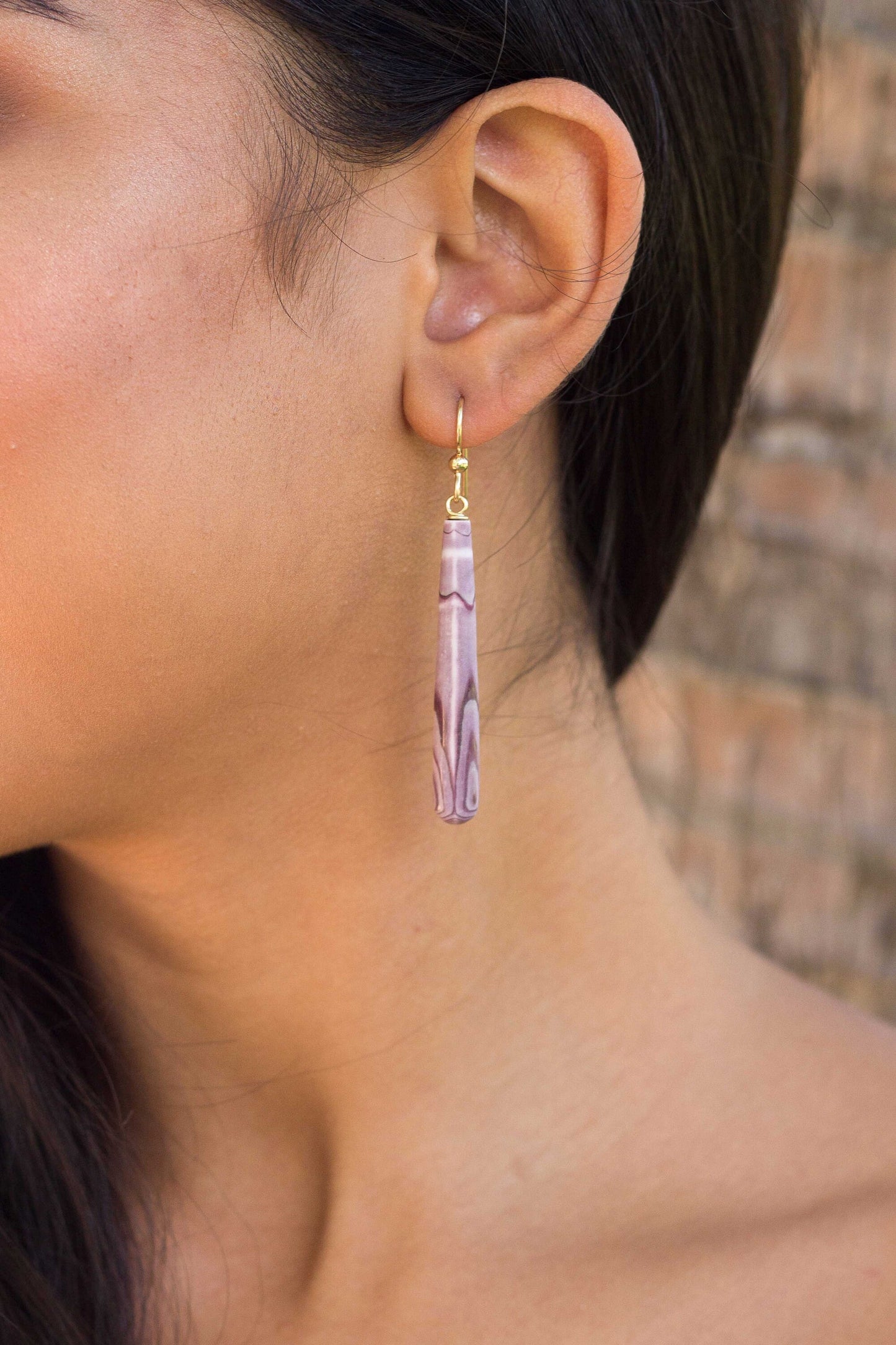 Purple sea urchin earrings • Wana spine dangle design • Handmade in Hawaii