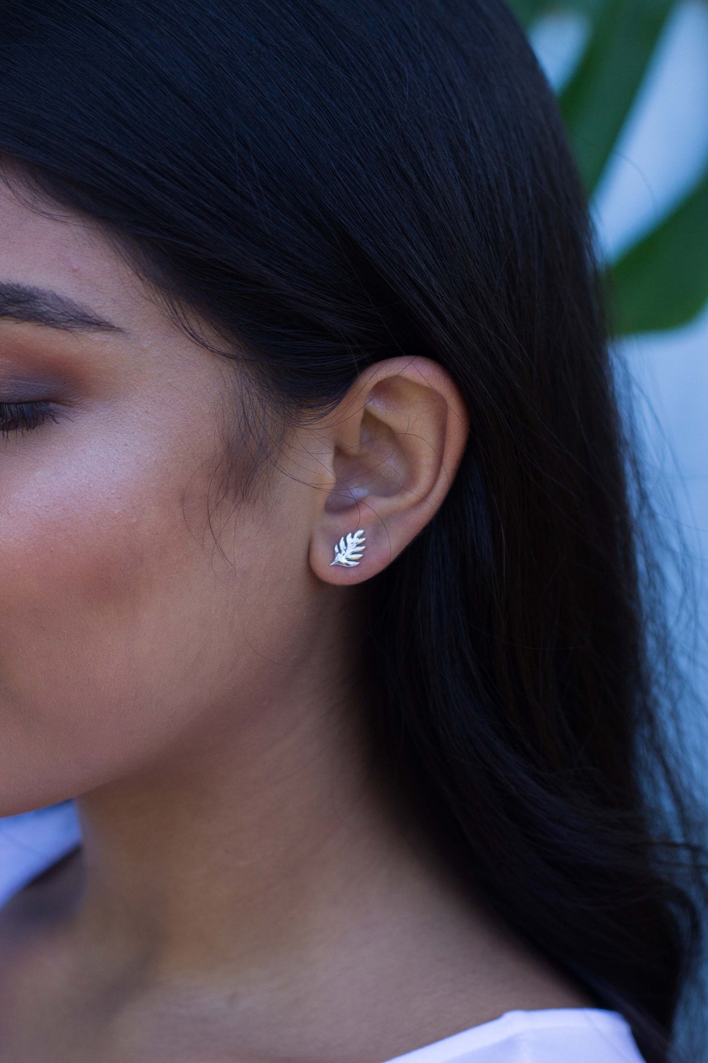 Ulu Leaf Stud Earrings: Hawaiian Jewelry, Sterling silver or Gold Vermeil