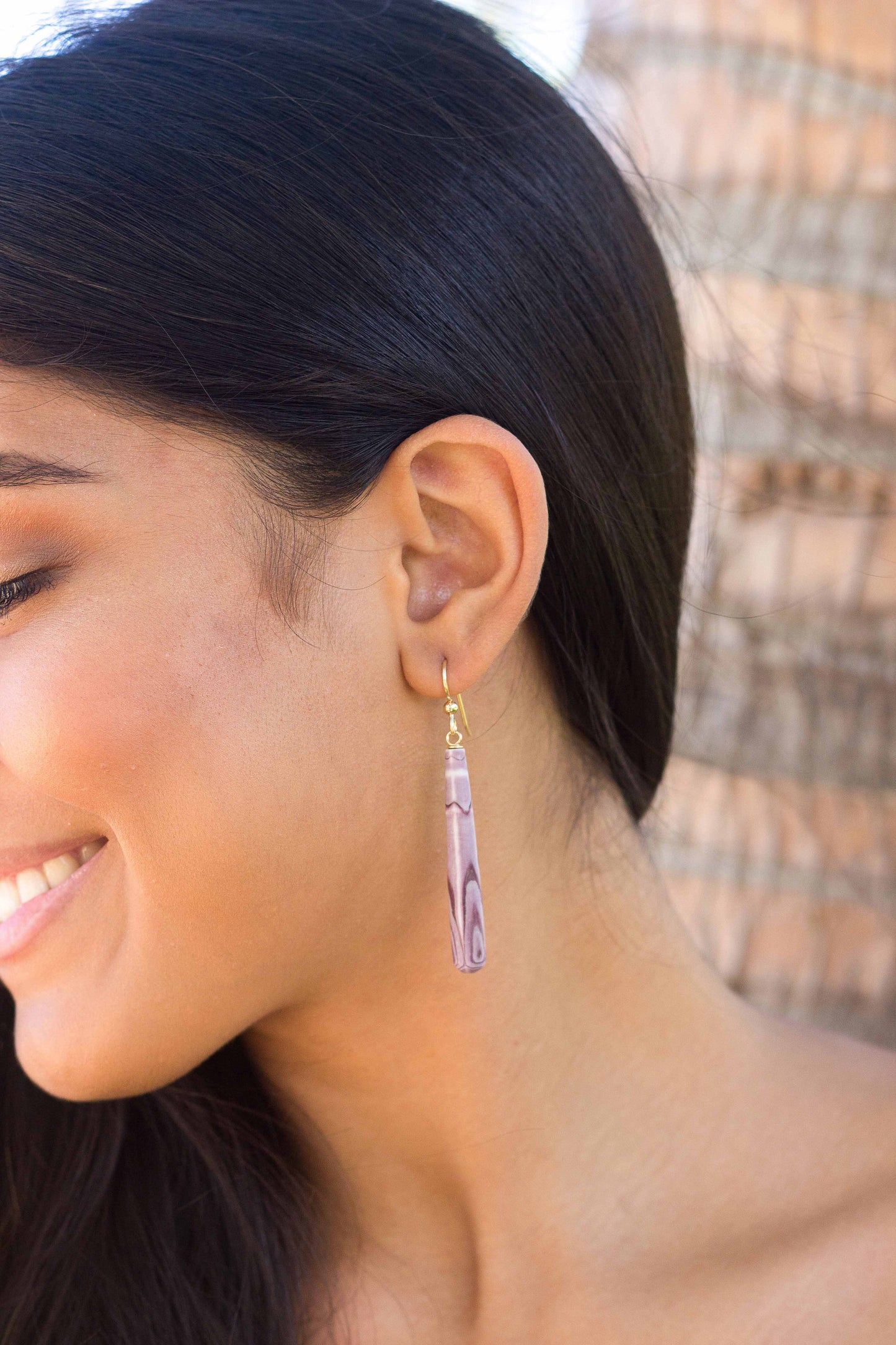 Purple sea urchin earrings • Wana spine dangle design • Handmade in Hawaii