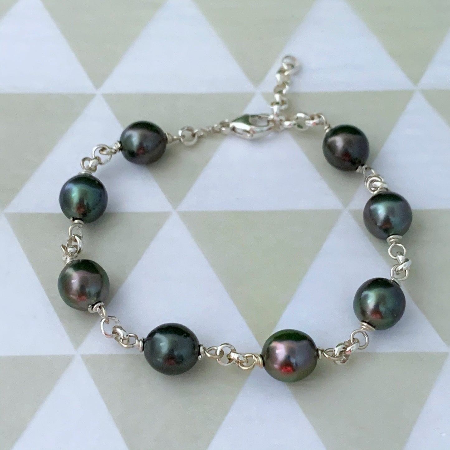 Tahitian Pearl Bracelet with Thick Chain – Gold filled or Sterling silver