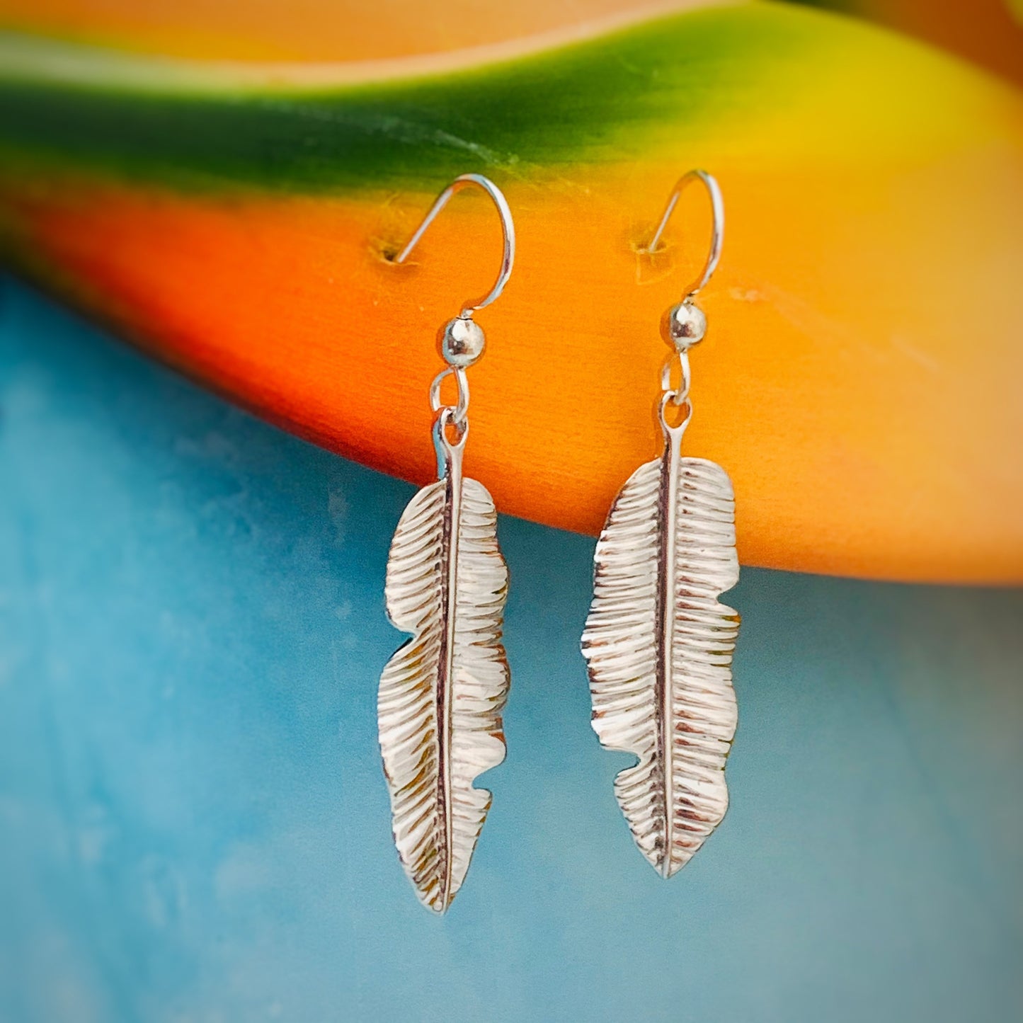 banana leaf earrings
