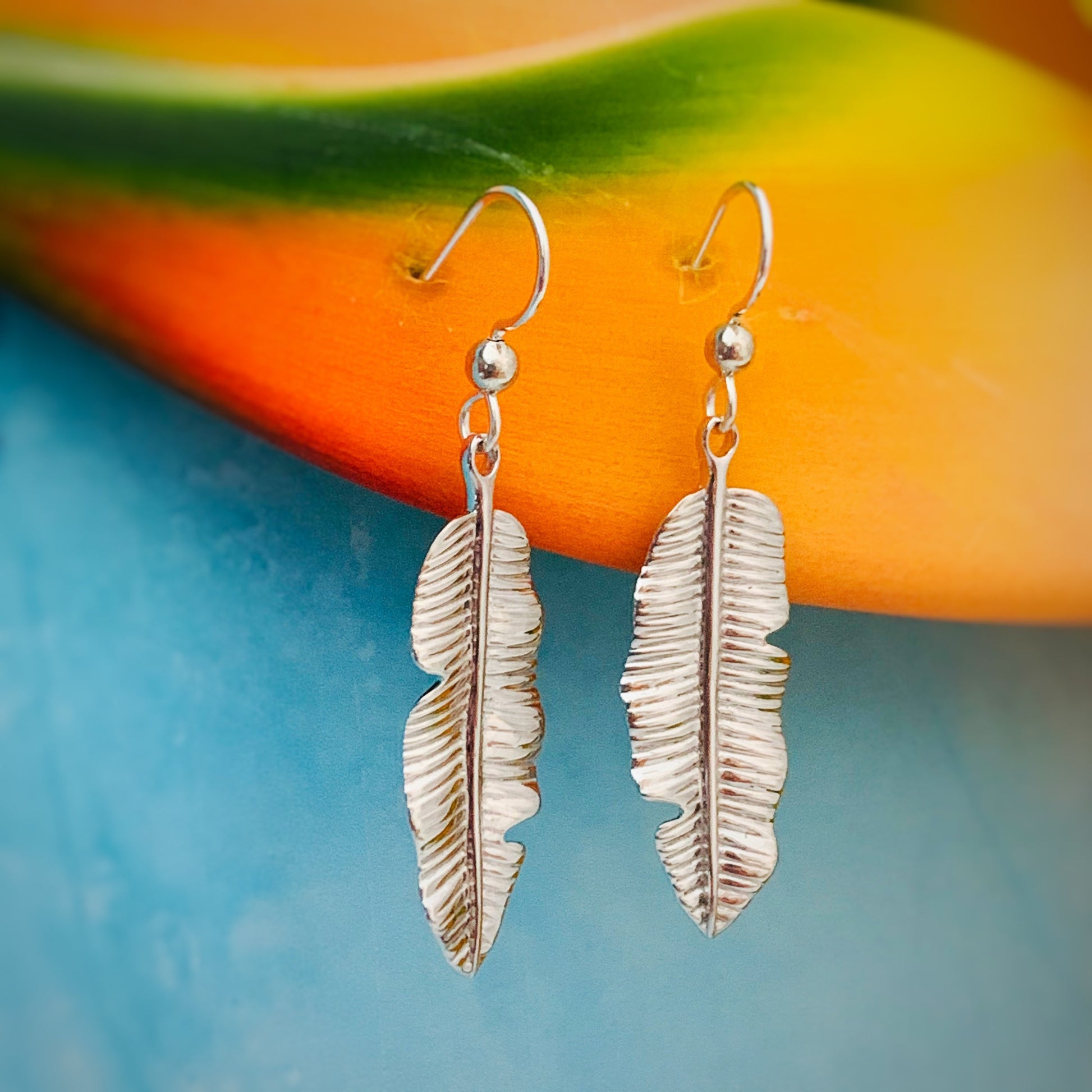 banana leaf earrings