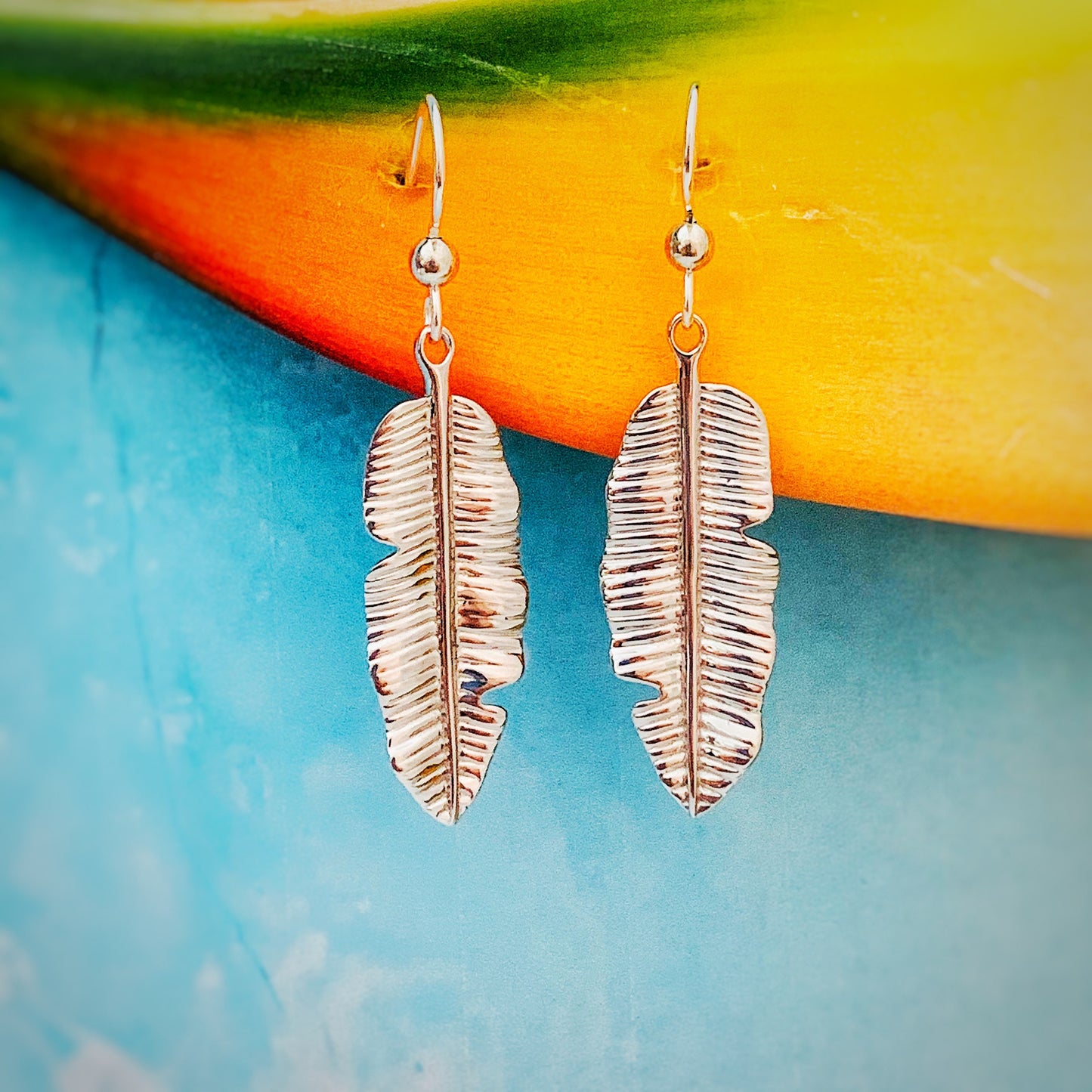 Tropical Banana Leaf Dangle Earrings • tropical jewelry made in Hawaii with love • gift for everyday