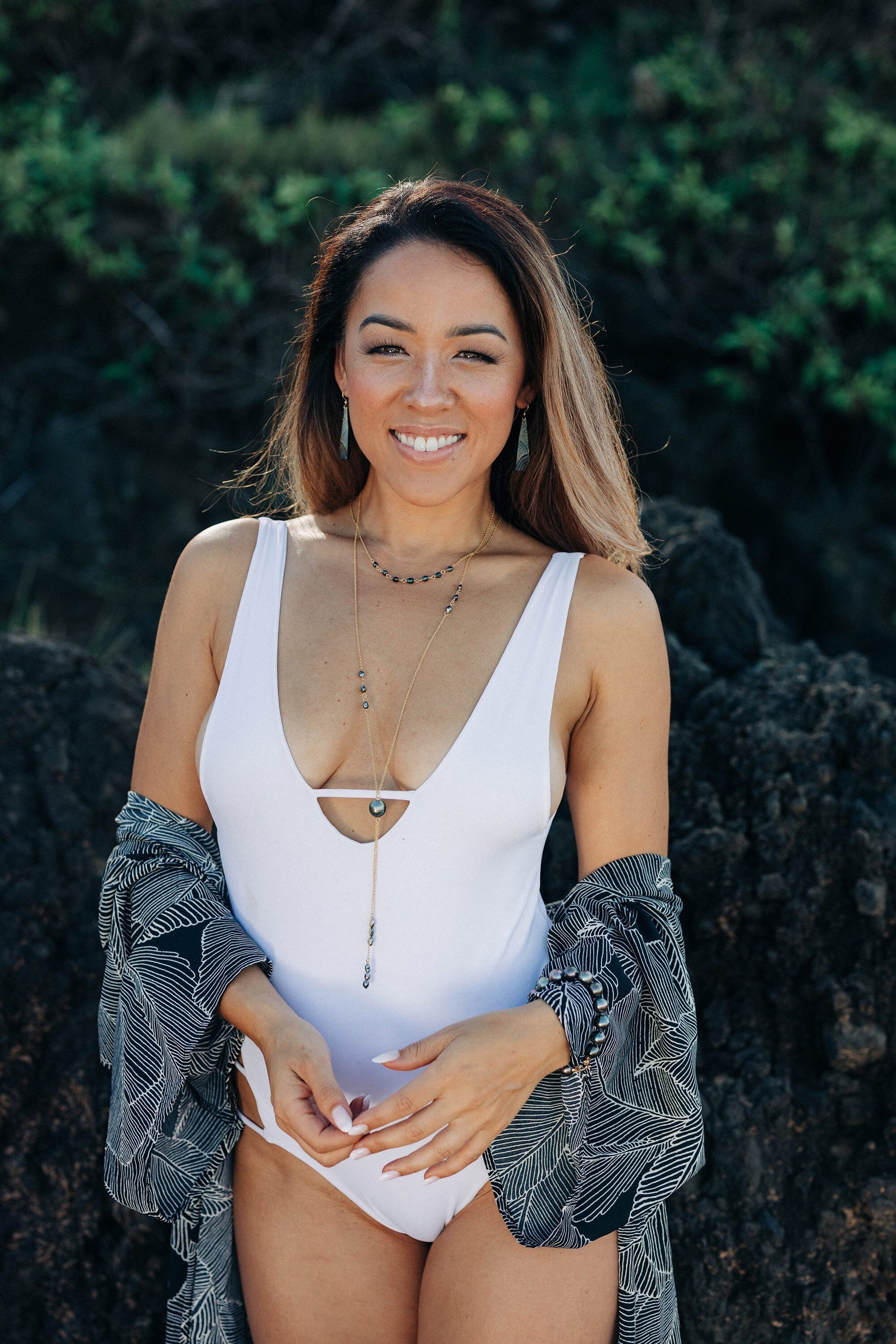 Tahitian Keshi Pearl Necklace: 14k Gold-Filled or Sterling Silver jewelry • Link chain