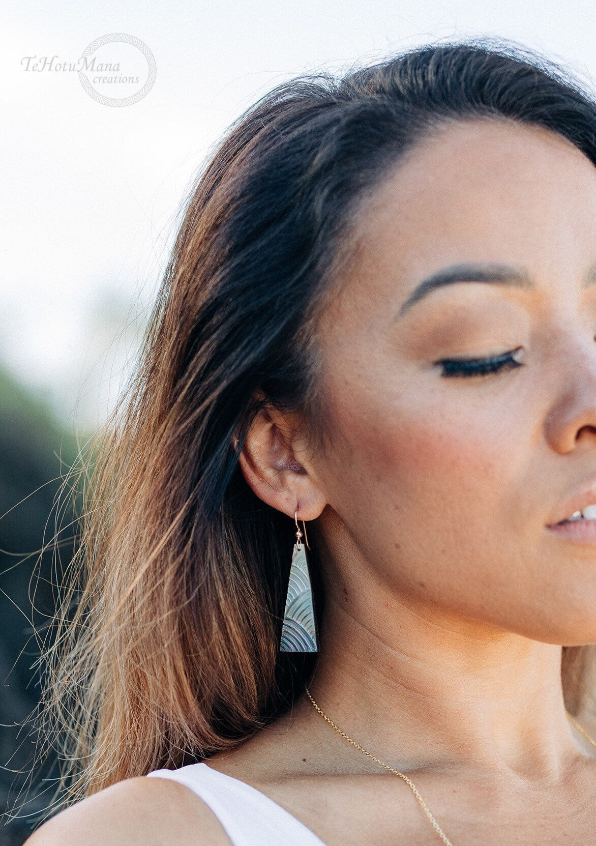 Mother of Pearl Earrings • Hand carved: Gold Filled or Sterling Silver, Hawaiian Jewelry