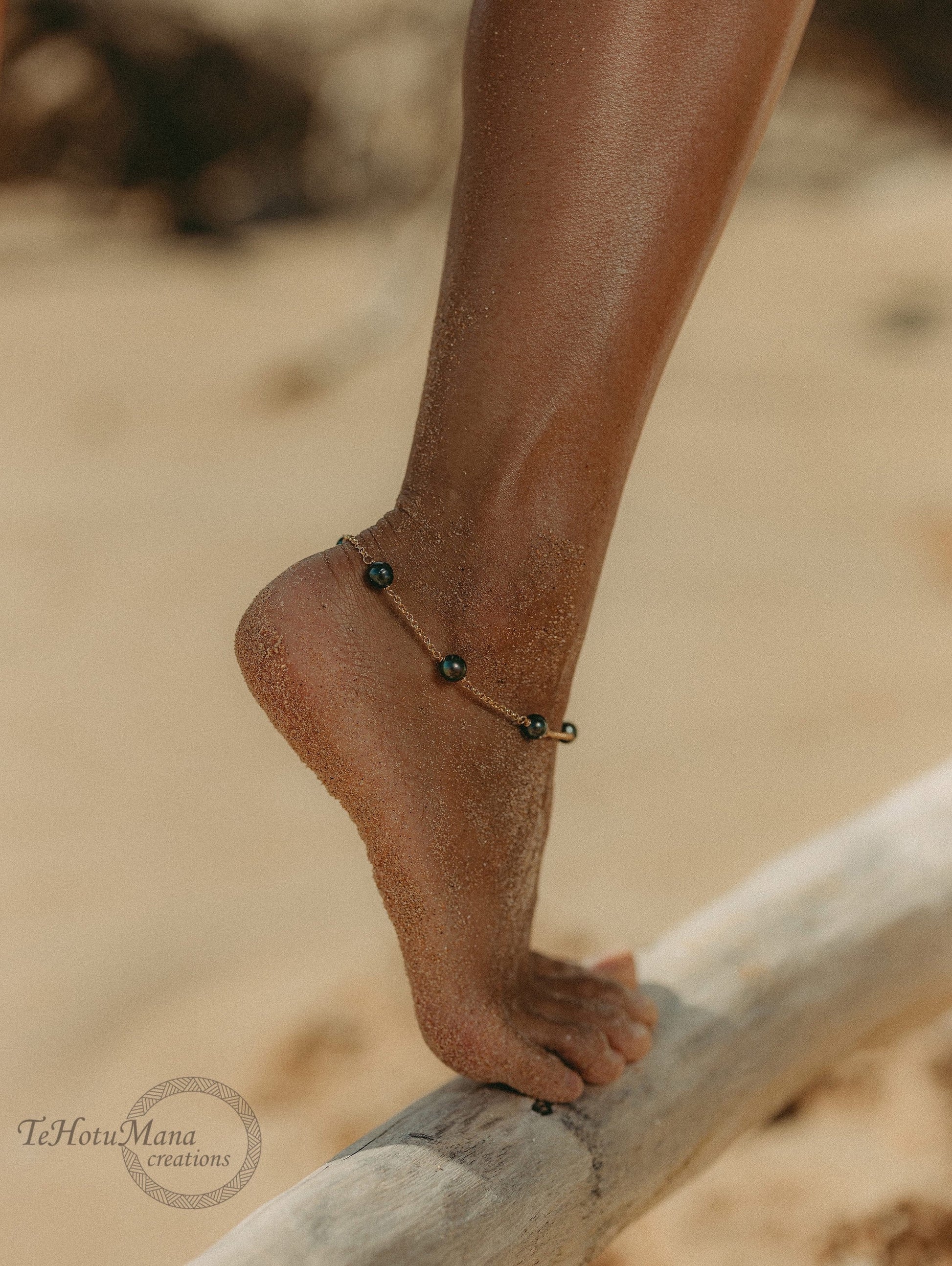 Tahitian pearl anklet