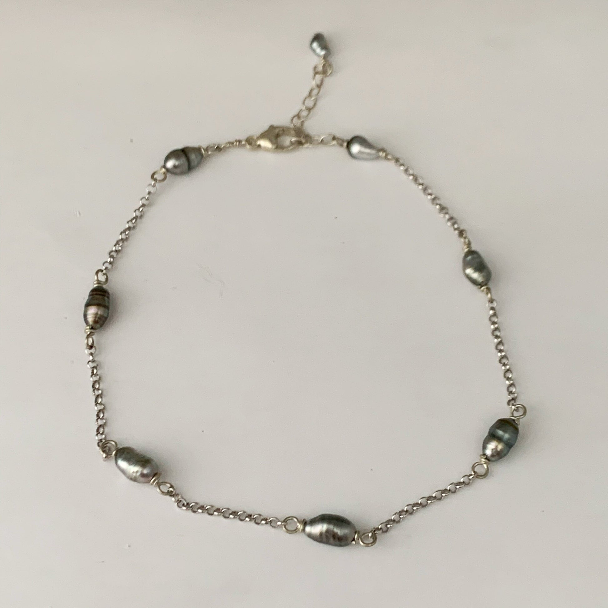 Tahitian Keshi Pearl Anklet – Gold filled or Sterling silver
