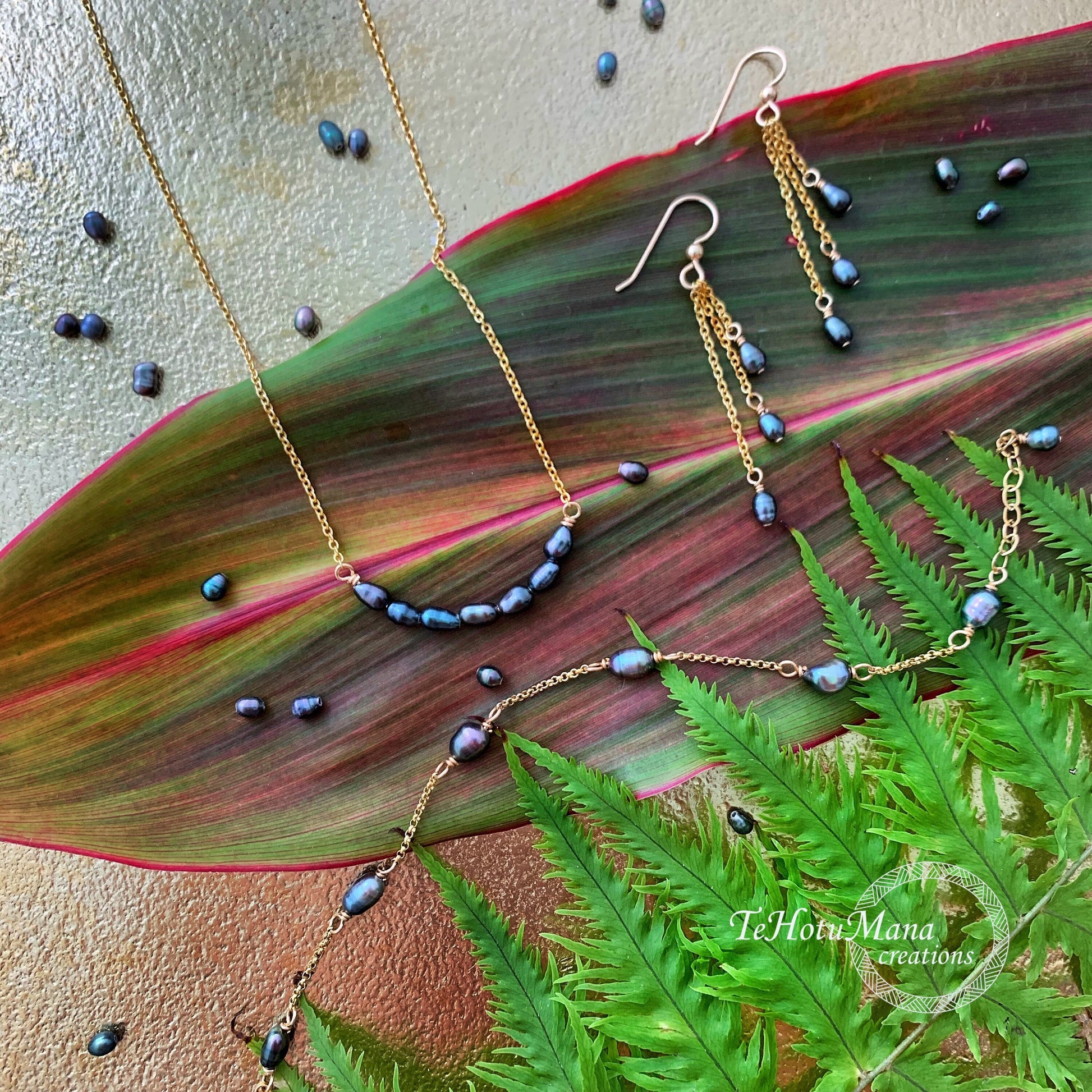 Tahitian Keshi Pearl Bracelet: Sterling Silver or Gold-Filled