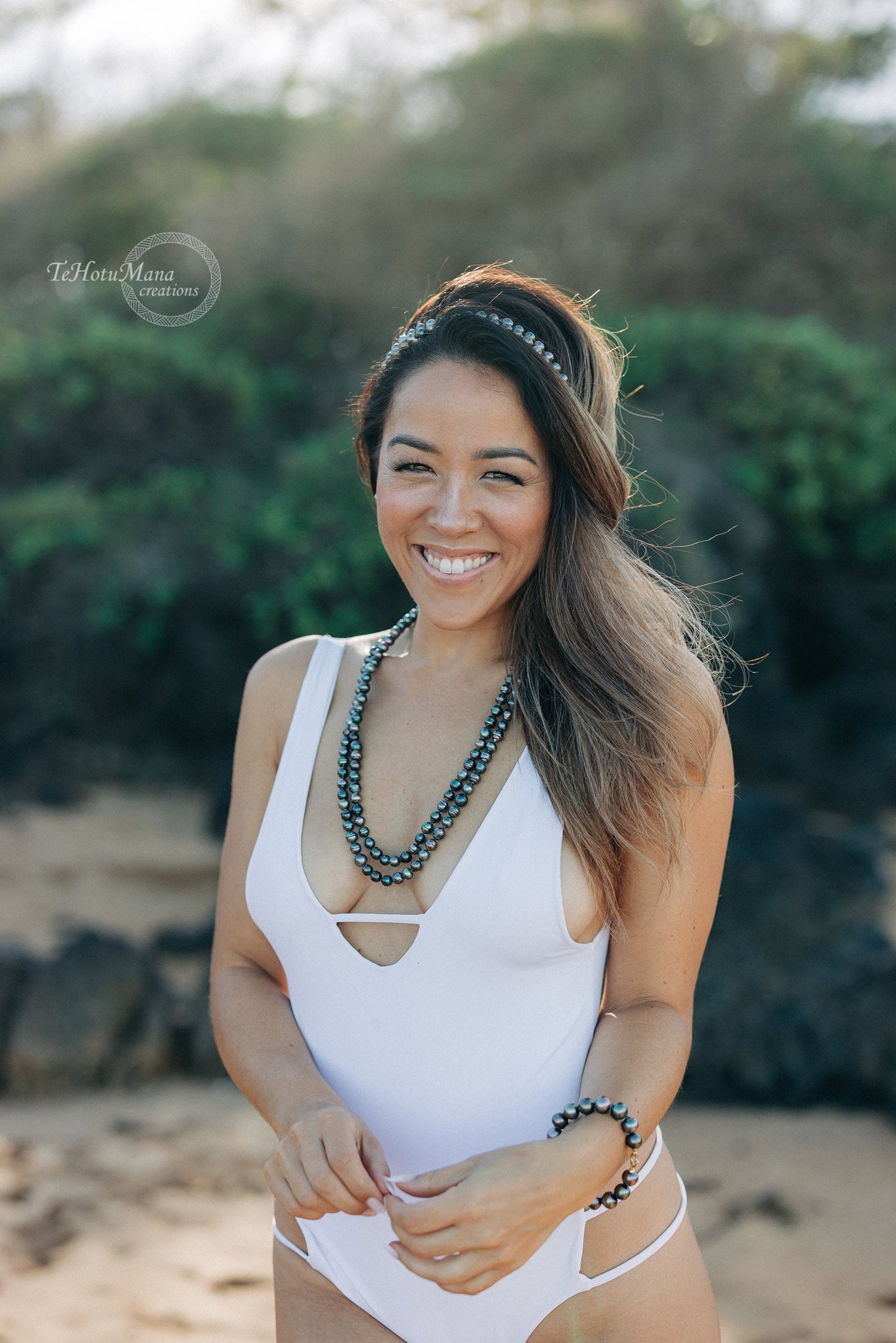 Tahitian Pearl Strand Necklace • Extra Long Length • Unique Multicolor Natural Pearls