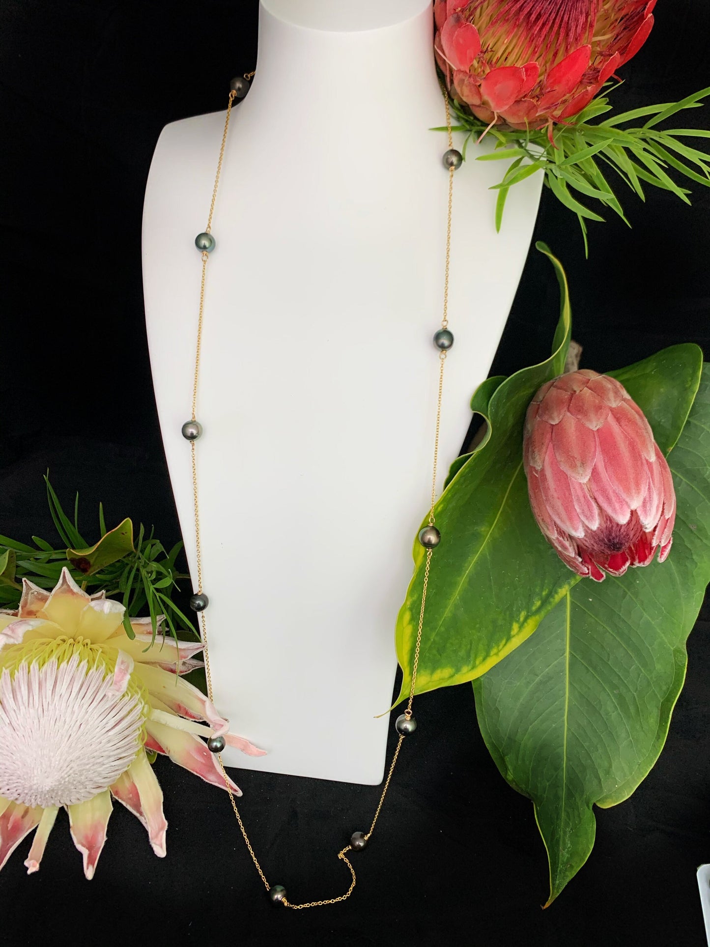Tahitian pearl necklace — Long style • statement jewelry • made in hawaii