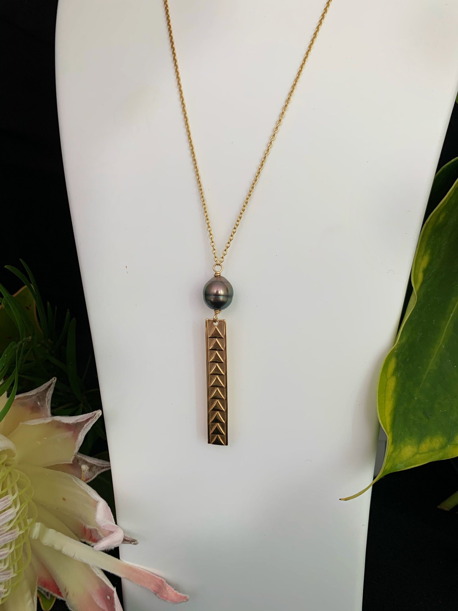 Tahitian pearl necklace — Long Lariat jewelry • handmade in Hawaii