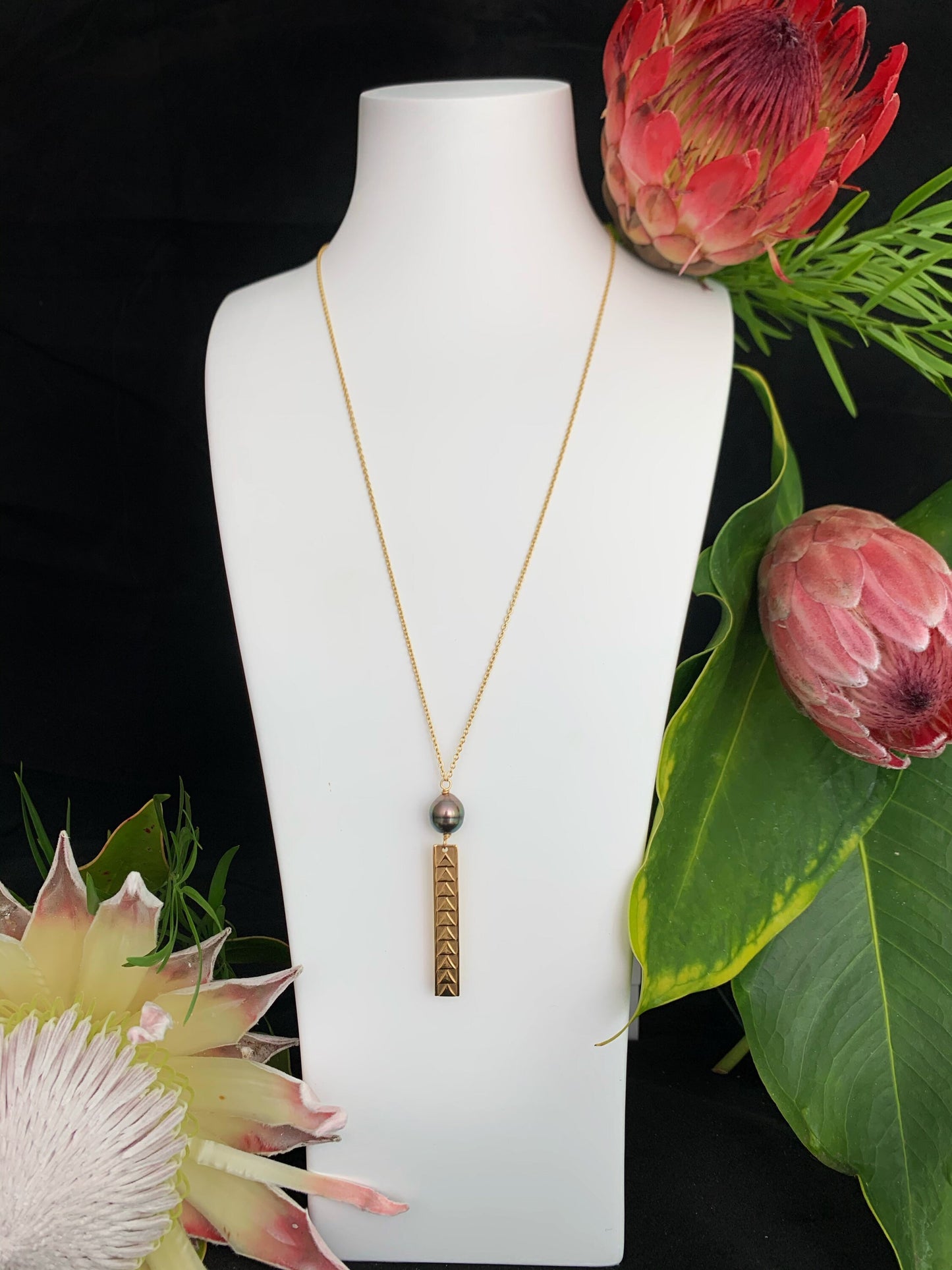 Tahitian pearl necklace — Long Lariat jewelry • handmade in Hawaii