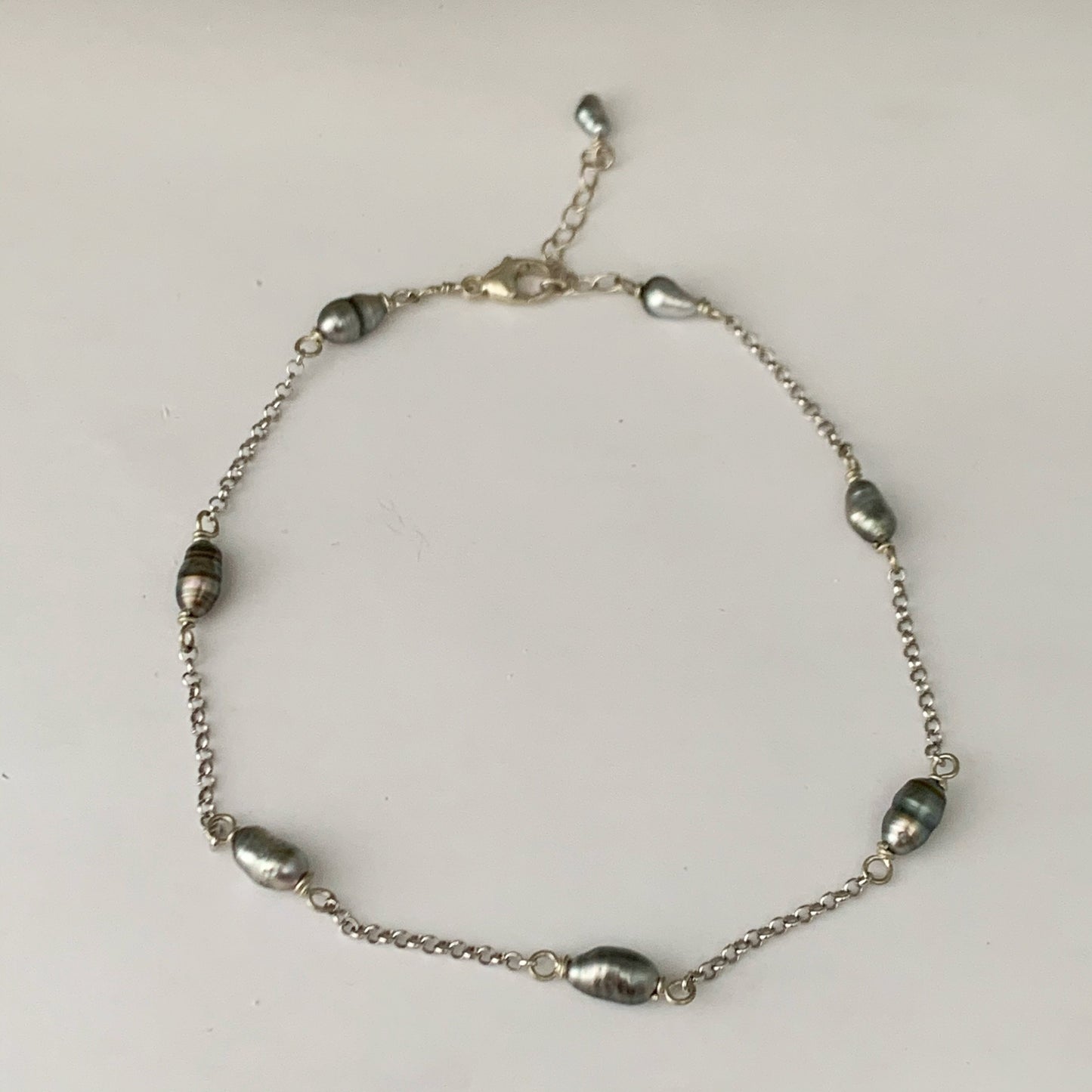 Tahitian Keshi Pearl Anklet – Gold filled or Sterling silver
