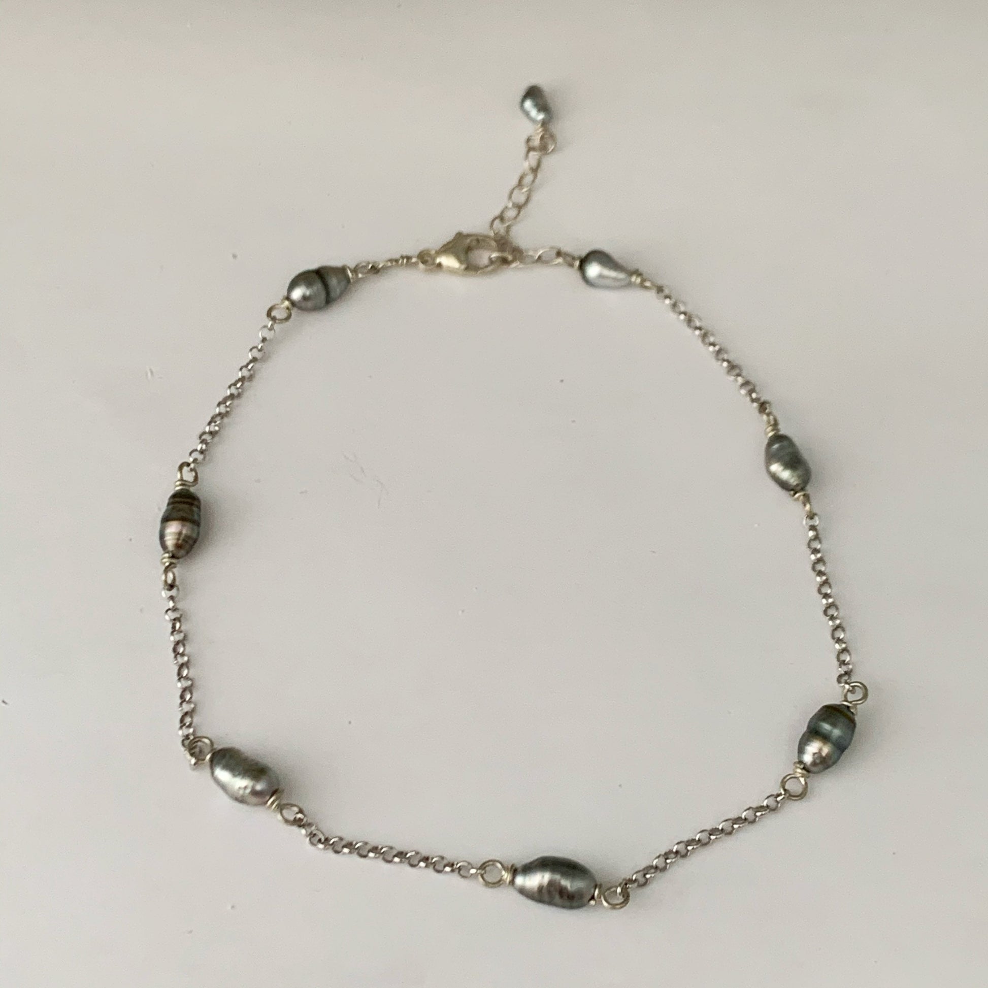 Tahitian Keshi Pearl Anklet – Gold filled or Sterling silver