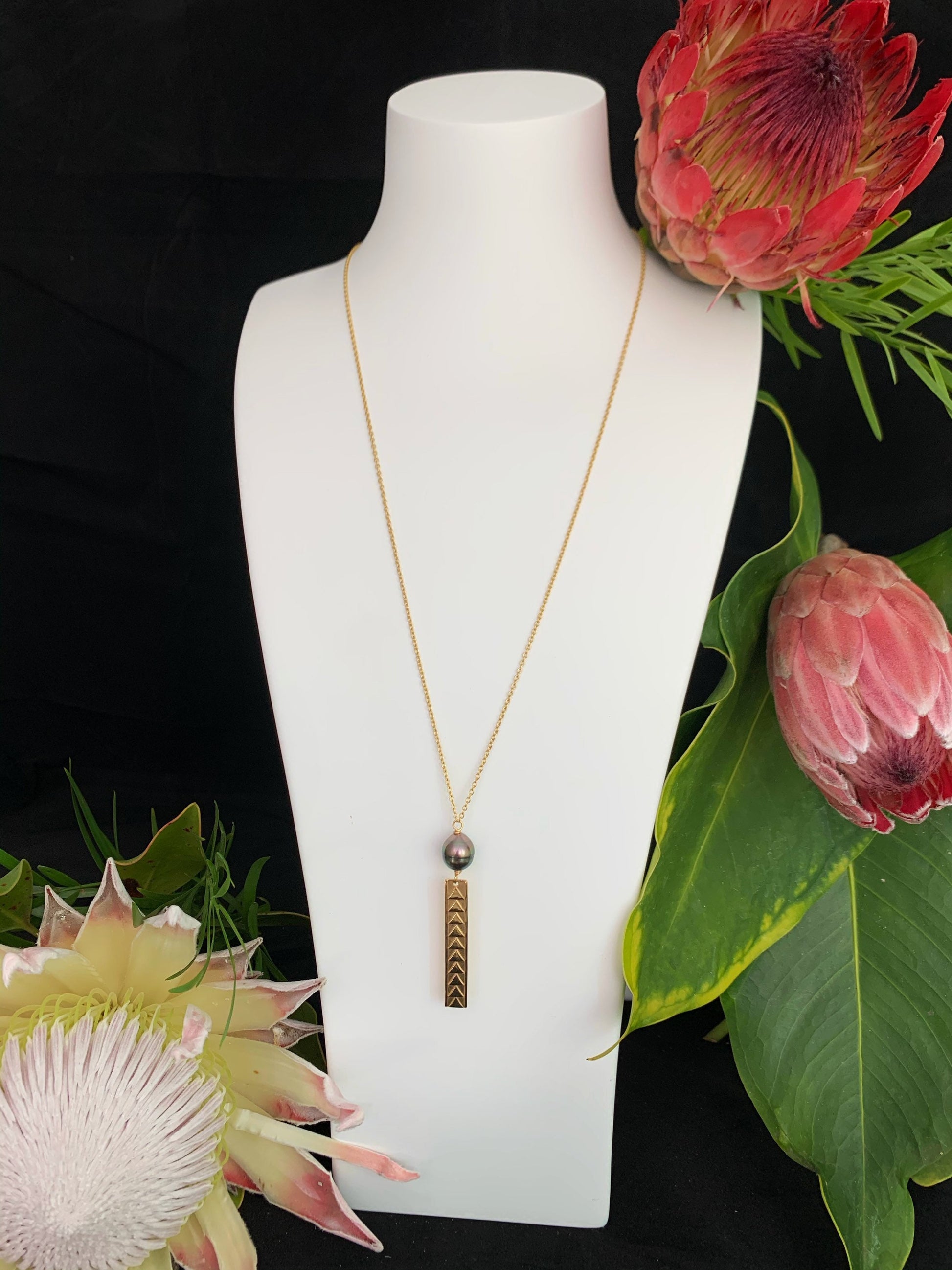 Tahitian pearl necklace — Long Lariat jewelry • handmade in Hawaii