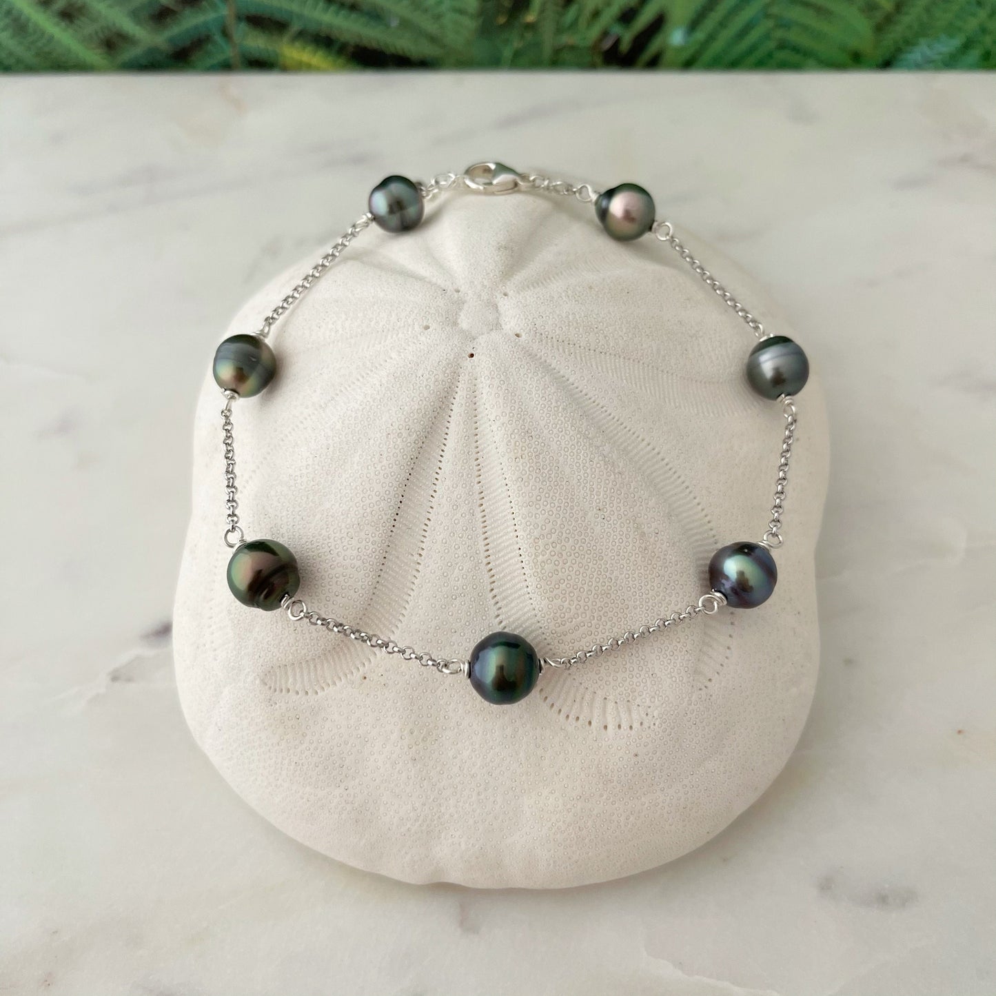 Tahitian Pearl Anklet – Sterling Silver or Gold Filled Chain • Beachy Jewelry • Handmade in Hawaii