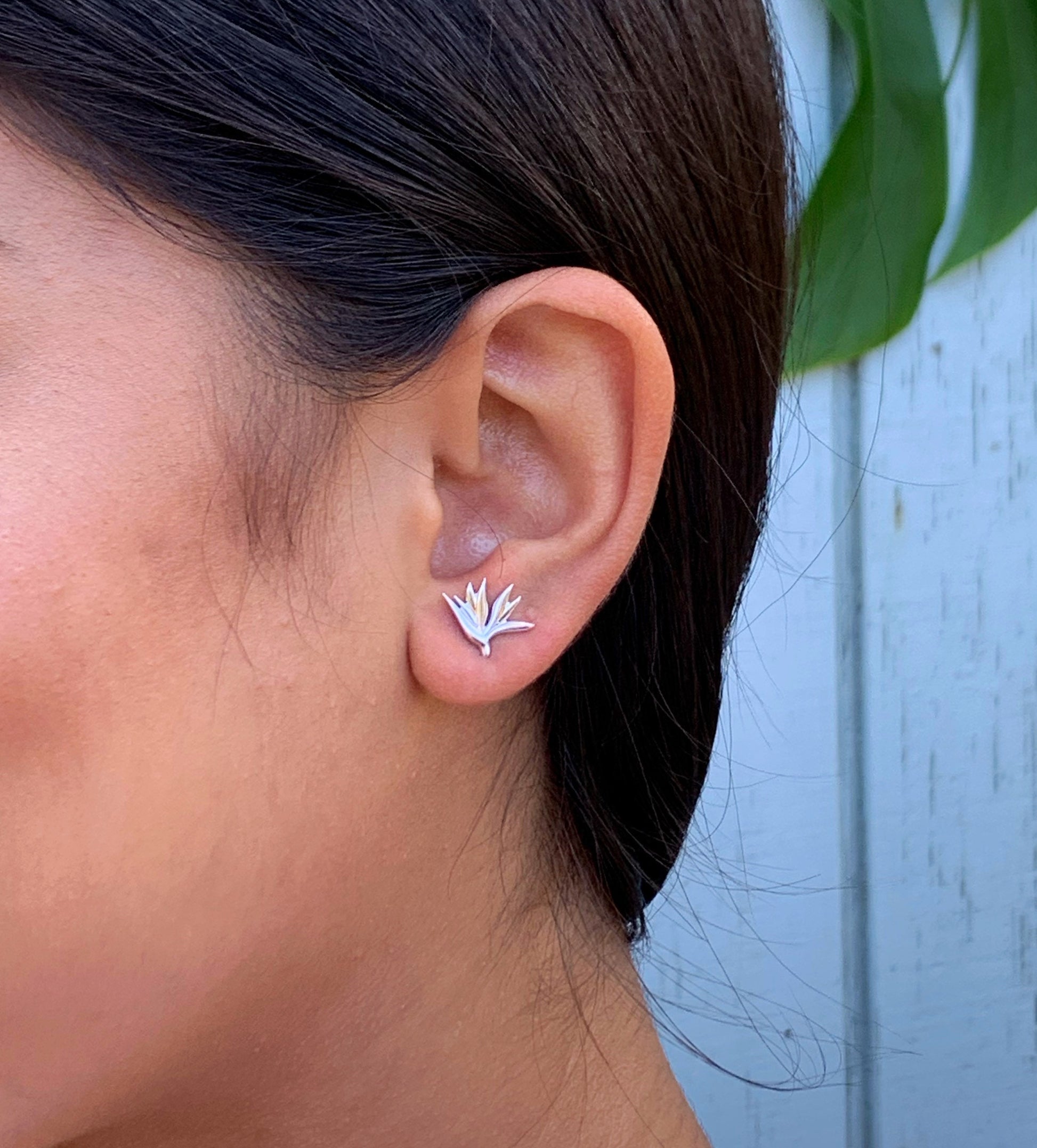 Bird of Paradise Stud Earrings • Gold vermeil or Sterling silver