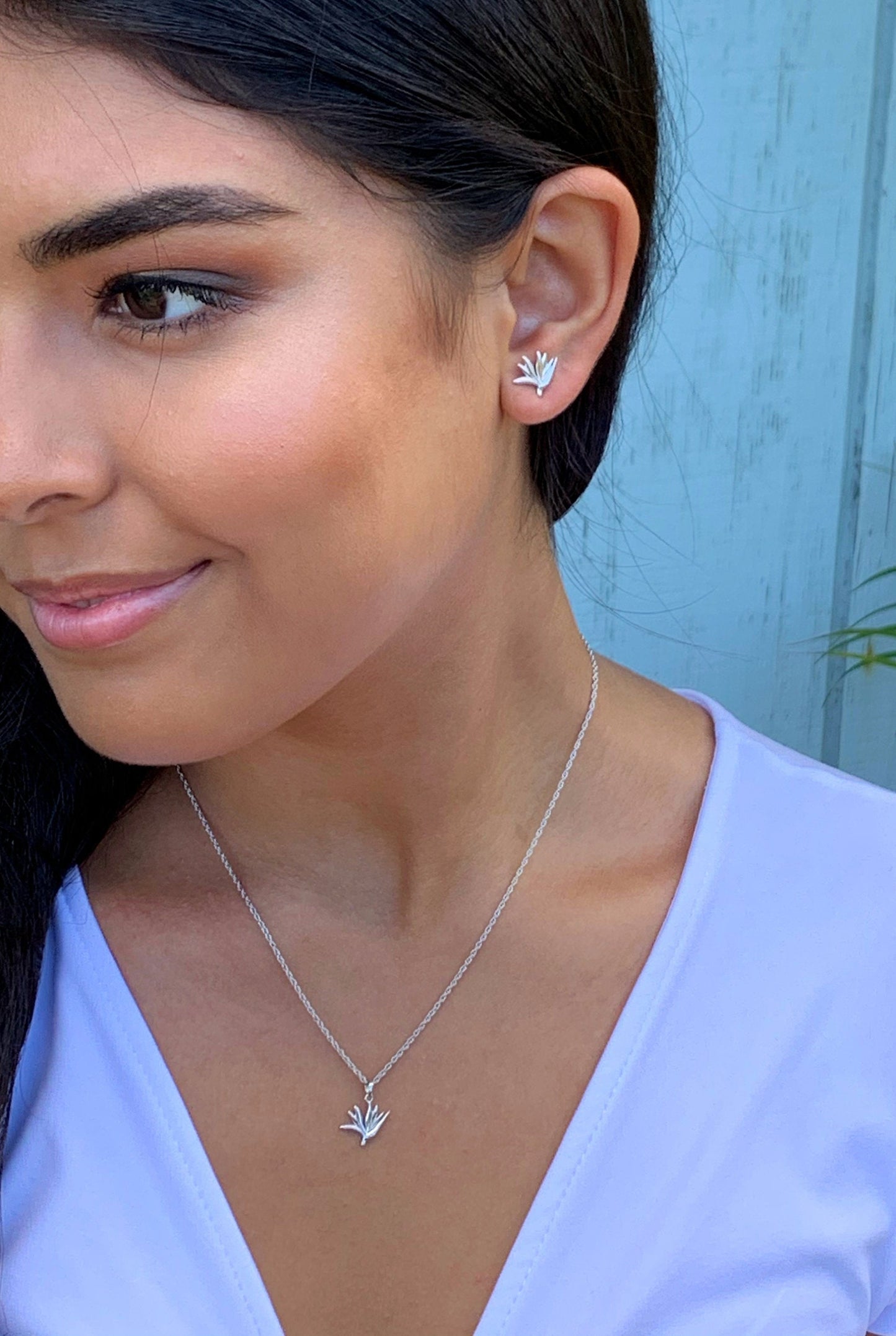 Sterling Silver Bird of Paradise Necklace , bird of paradise jewelry , hawaiian jewelry , hawaiian flower necklace , hawaiian necklace
