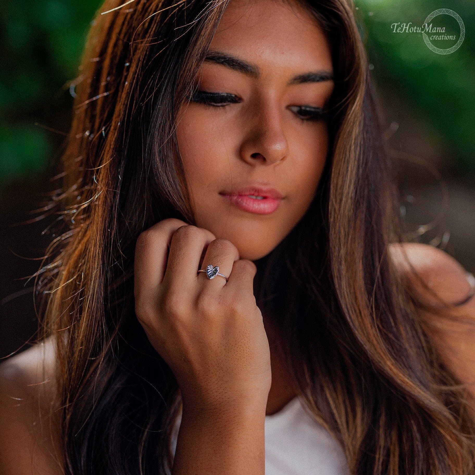 Sterling Silver Kalo Leaf Ring: Hawaiian Jewelry