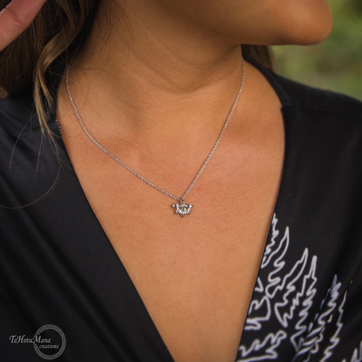 Naupaka Flower Pendant • Hawaiian Flower Necklace in Gold Vermeil • Everyday Island Jewelry