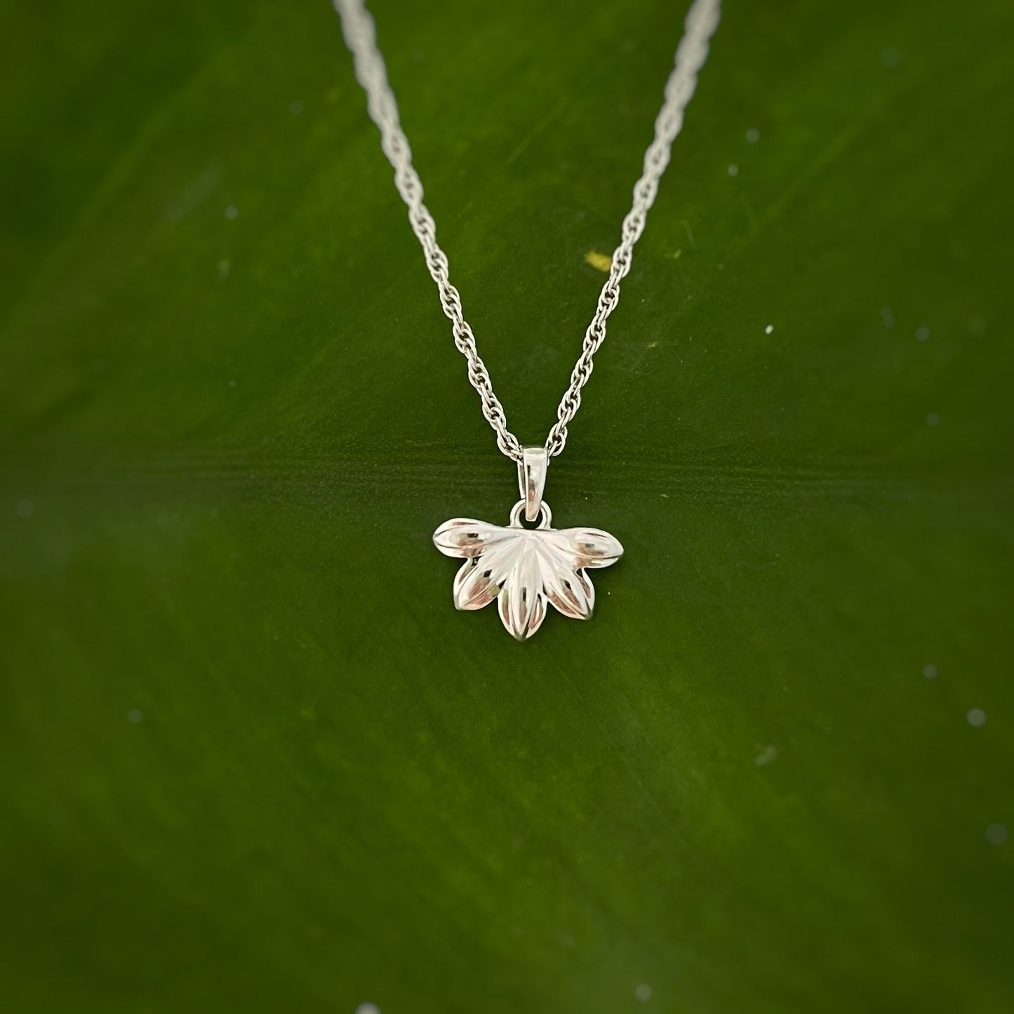 Hawaiian Flower Pendant • Naupaka Necklace in Sterling Silver or Gold Vermeil • Island-Inspired Jewelry