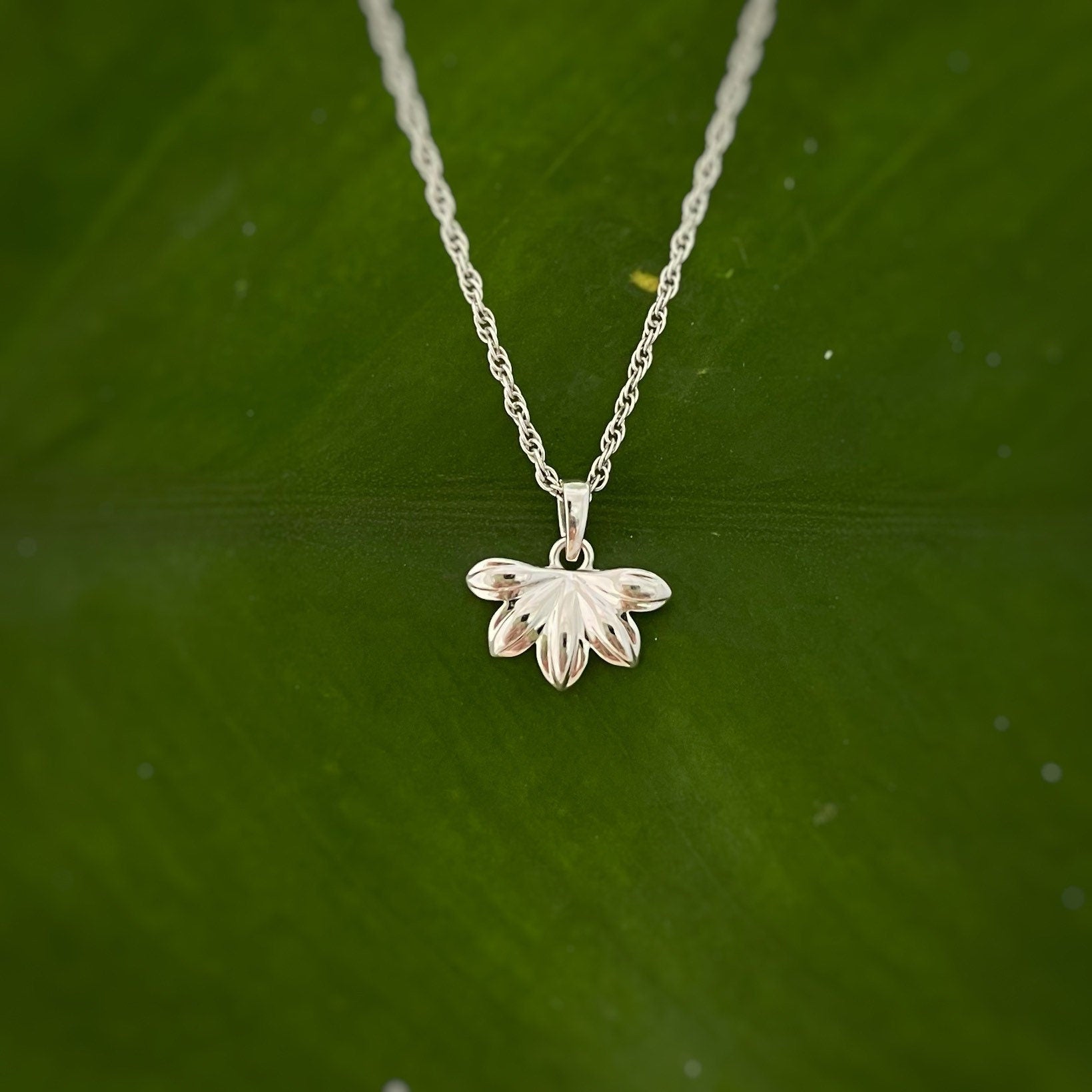 Hawaiian Flower Pendant • Naupaka Necklace in Sterling Silver or Gold Vermeil • Island-Inspired Jewelry