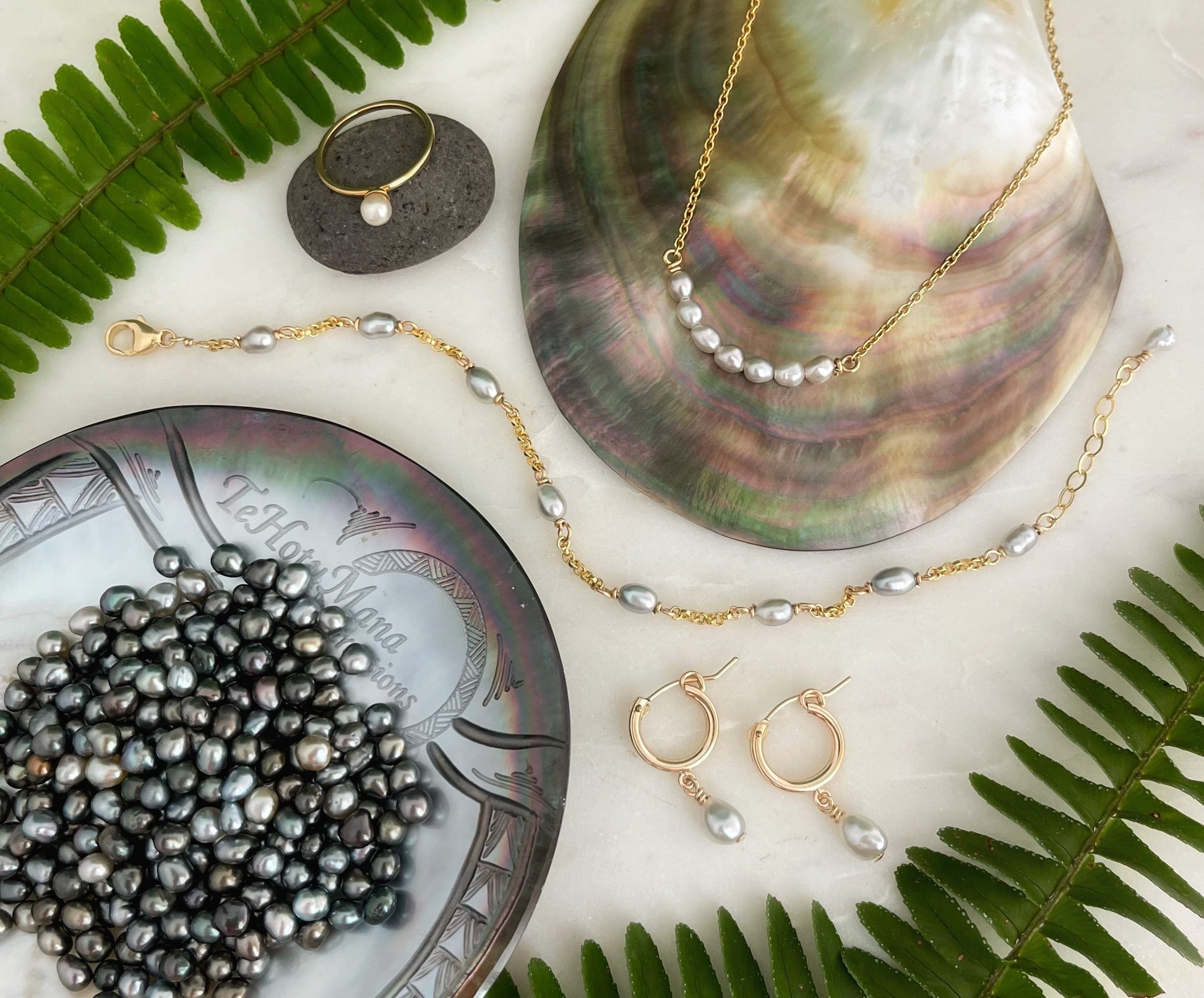 Tahitian Keshi pearl Earrings — Mini Hoop jewelry • Gold filled • Dainty Huggies