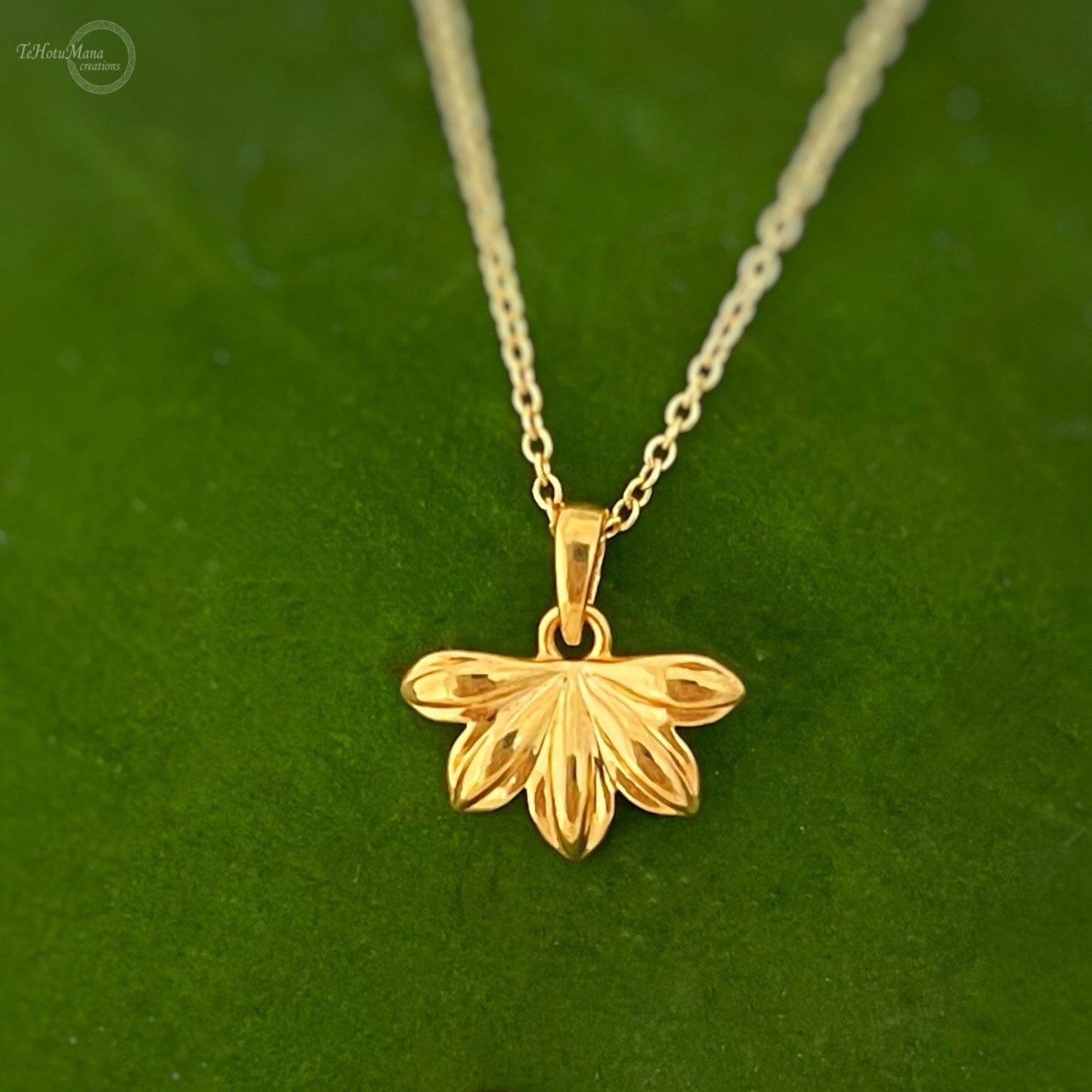 Hawaiian Flower Pendant • Naupaka Necklace in Sterling Silver or Gold Vermeil • Island-Inspired Jewelry