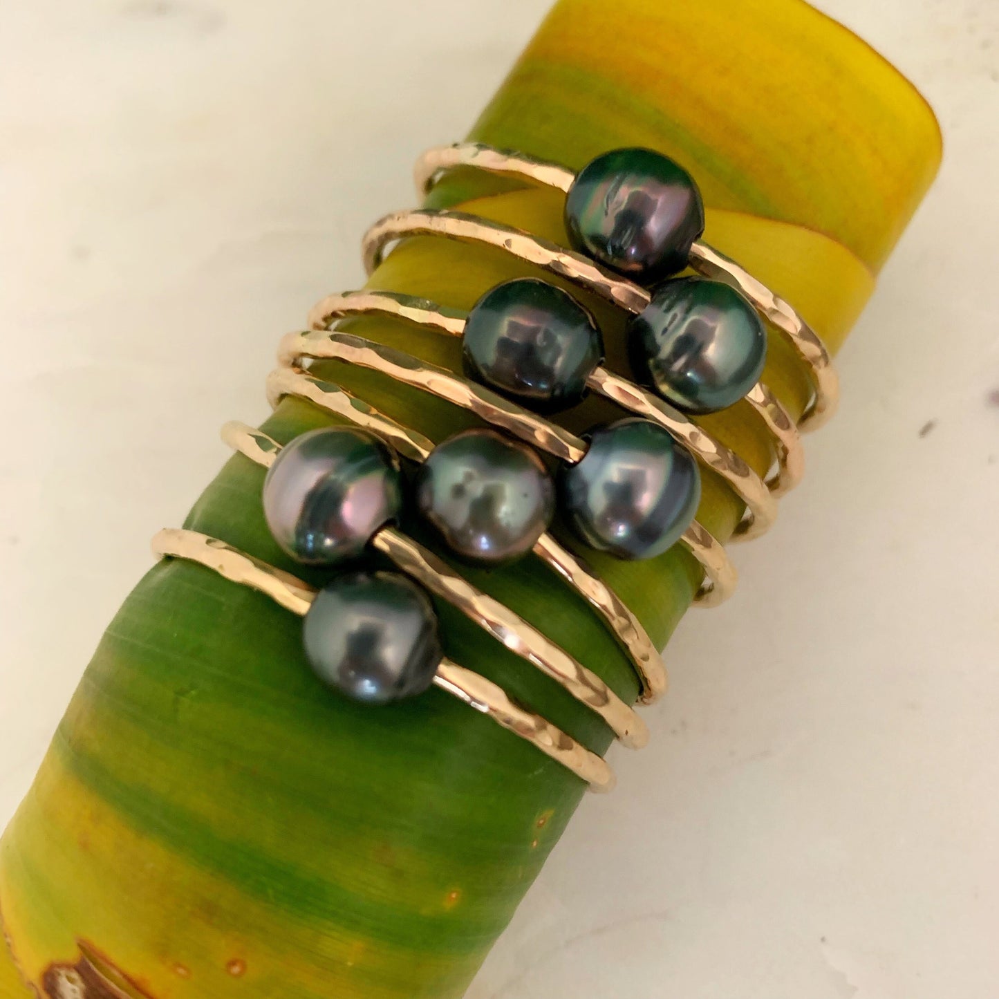 Tahitian Pearl Baby Bangle: 14k Gold-Filled Keiki Bracelet