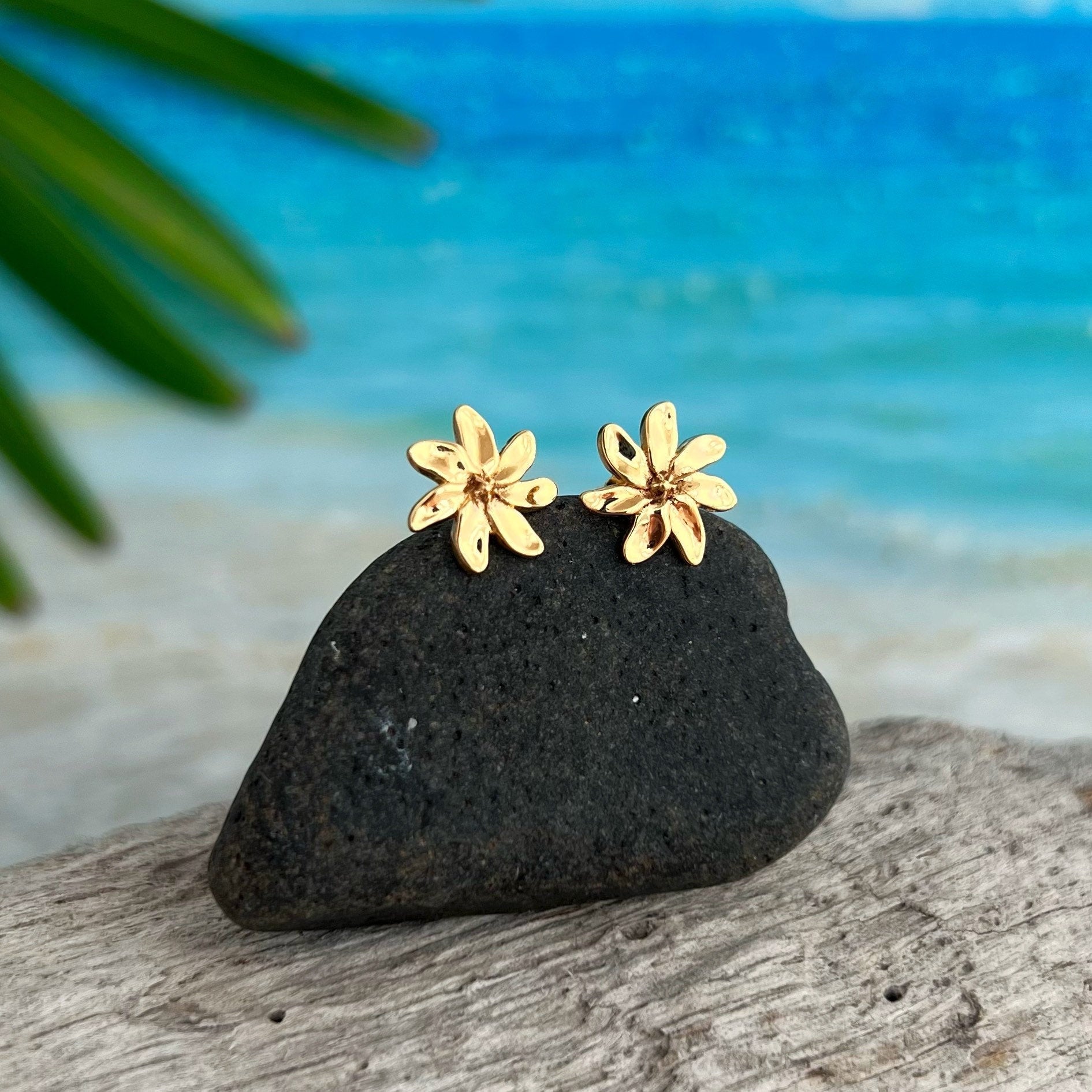 Tiare Flower Necklace : Rose Gold plated • Hawaiian Gardenia Jewelry