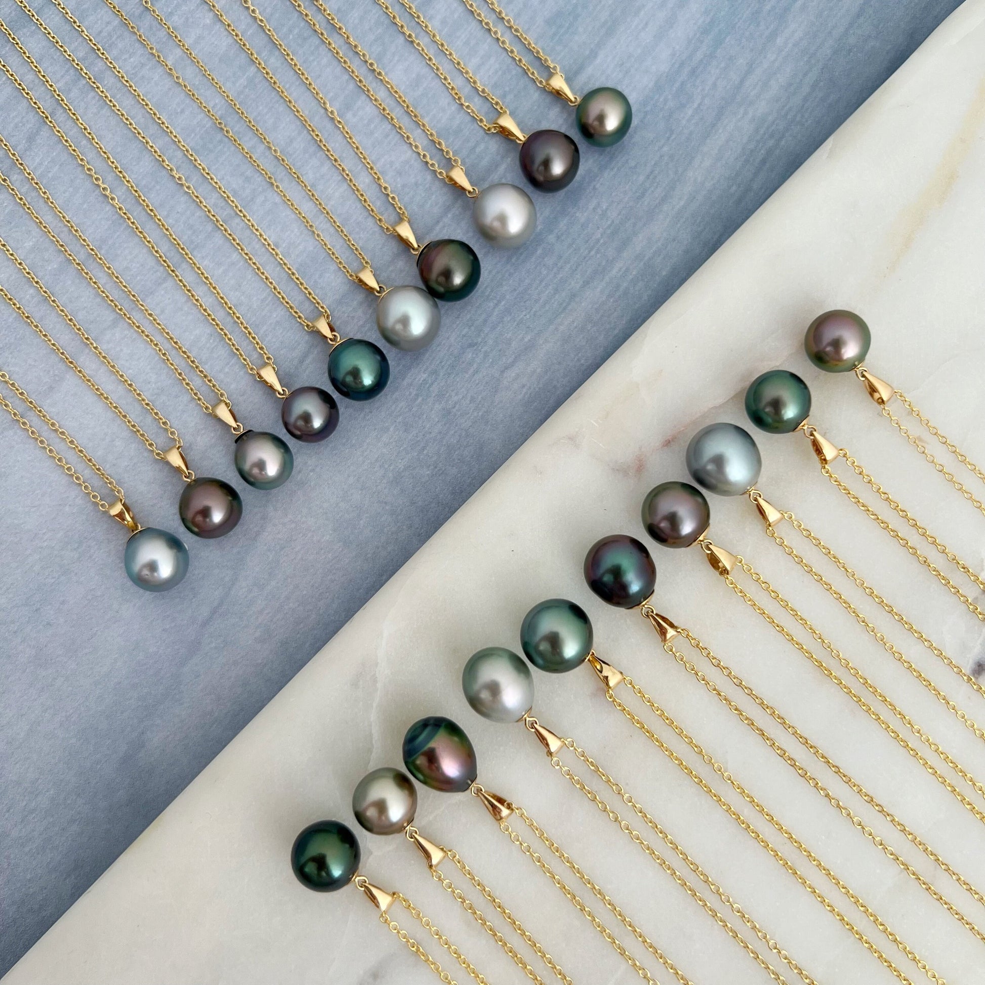 Green Tahitian Pearl Pendant: 18k Solid Gold Necklace