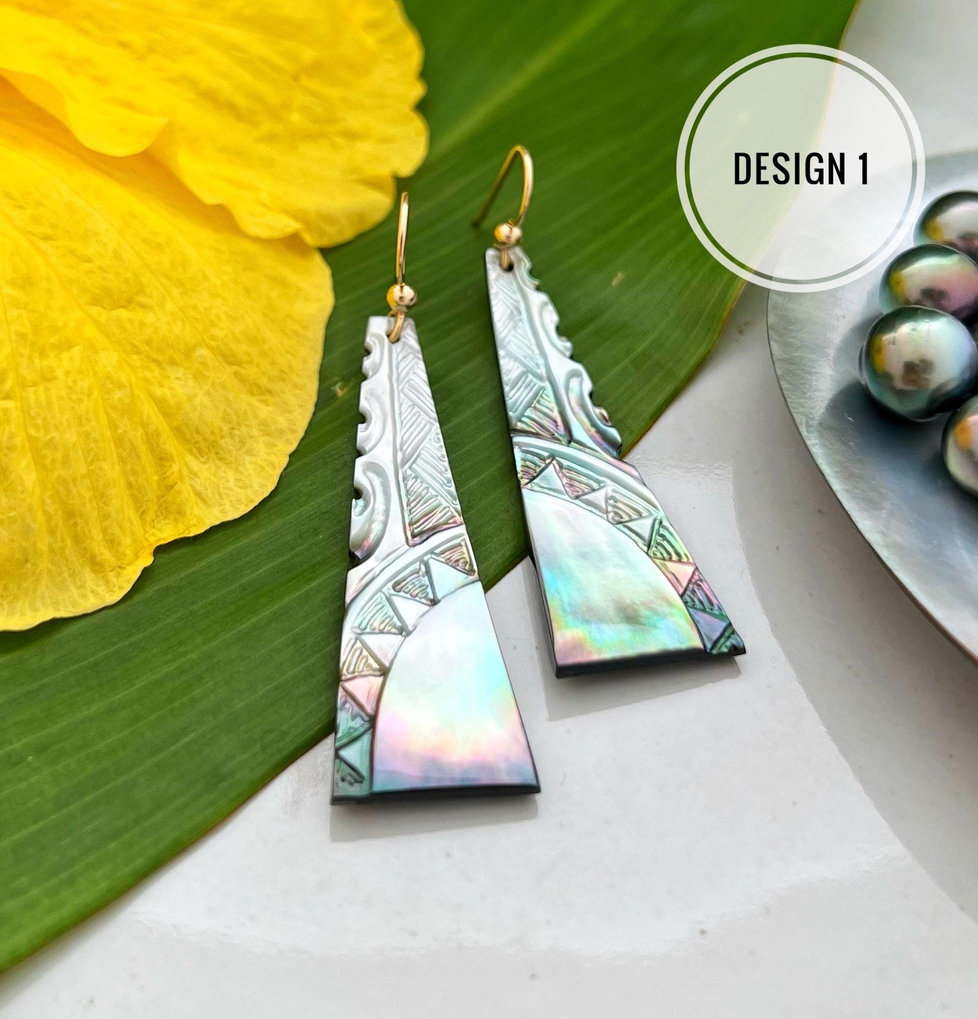 Mother of pearl earrings • hand carved earrings • shell earrings • made in Hawaii • engraved earrings • handmade jewelry • handmade earrings • handcrafted • hawaiian jewelry • shell Jewelry • polynesian Jewelry • natural • refycled jewelry • unique
