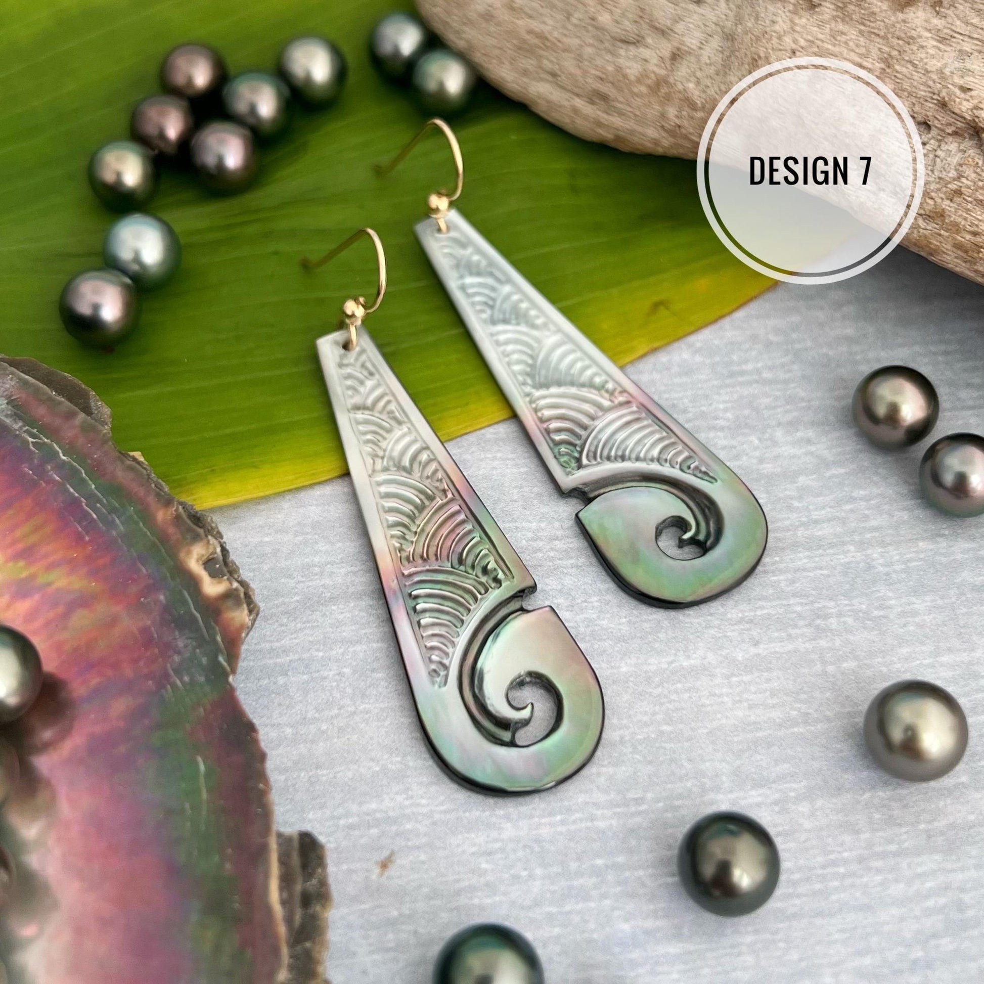 Mother of pearl earrings • hand carved earrings • shell earrings • made in Hawaii • engraved earrings • handmade jewelry • handmade earrings • handcrafted • hawaiian jewelry • shell Jewelry • polynesian Jewelry • natural • refycled jewelry • unique
