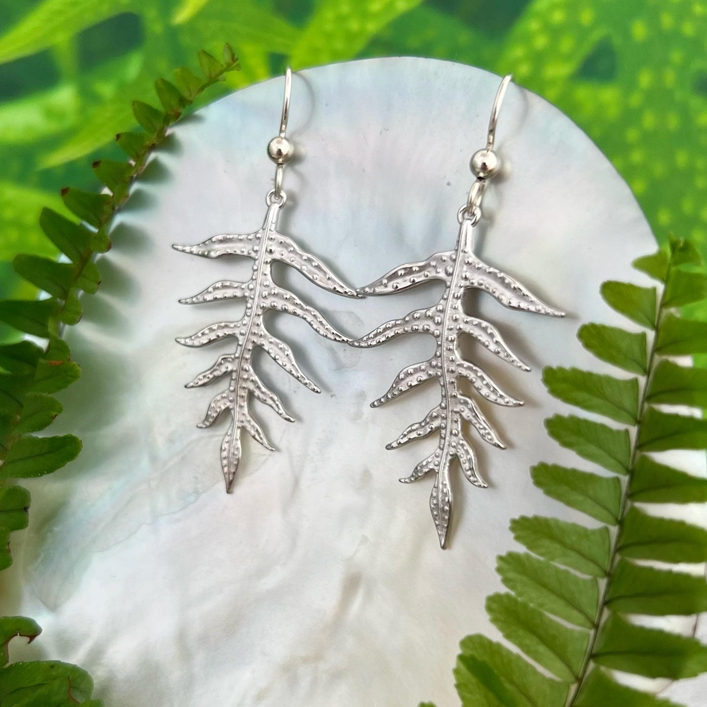 Laua’e Dangle Earrings • Hawaiian jewelry • Tropical and nature lover • everyday and aesthetic jewelry • Gift for her
