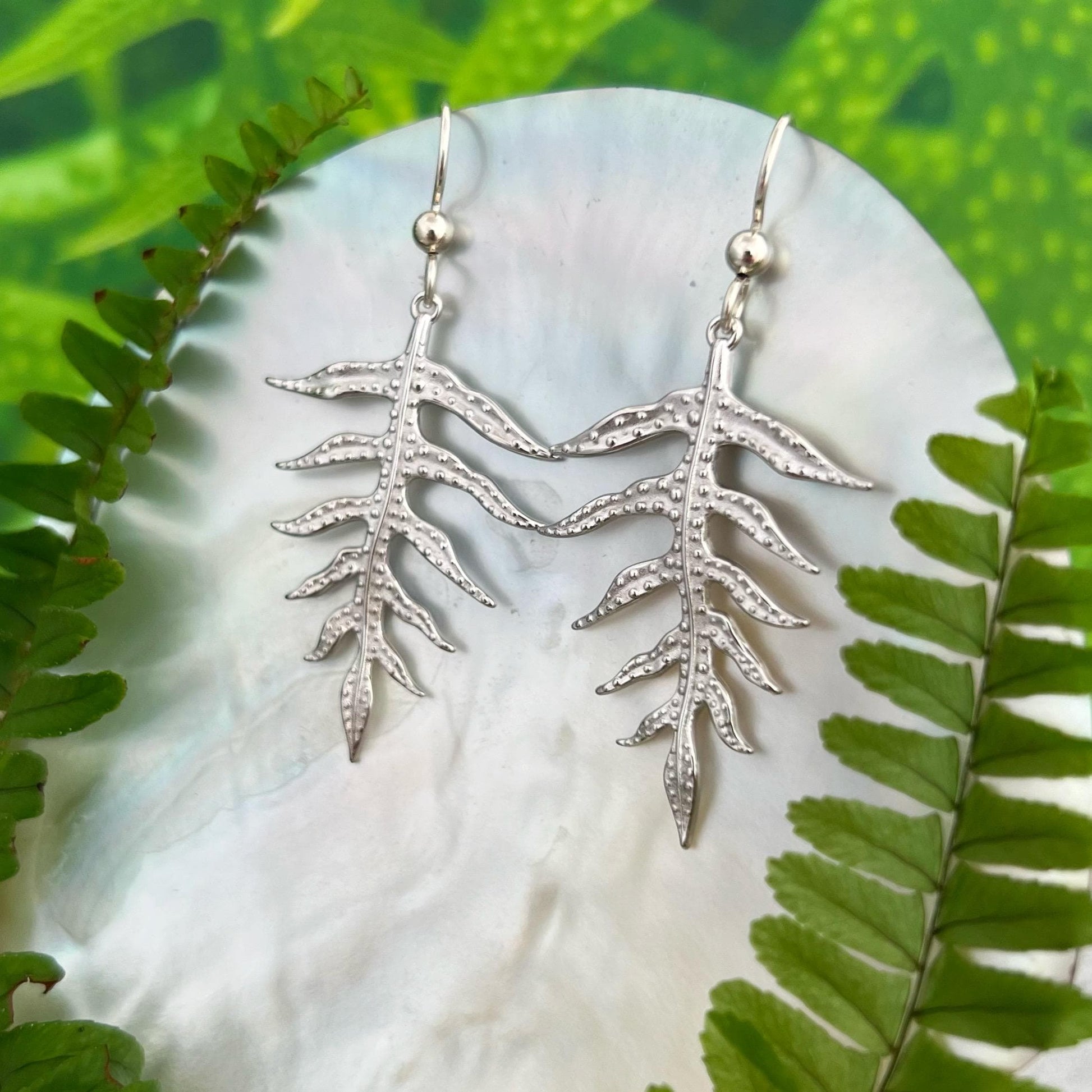 Laua’e Dangle Earrings • Hawaiian jewelry • Tropical and nature lover • everyday and aesthetic jewelry • Gift for her