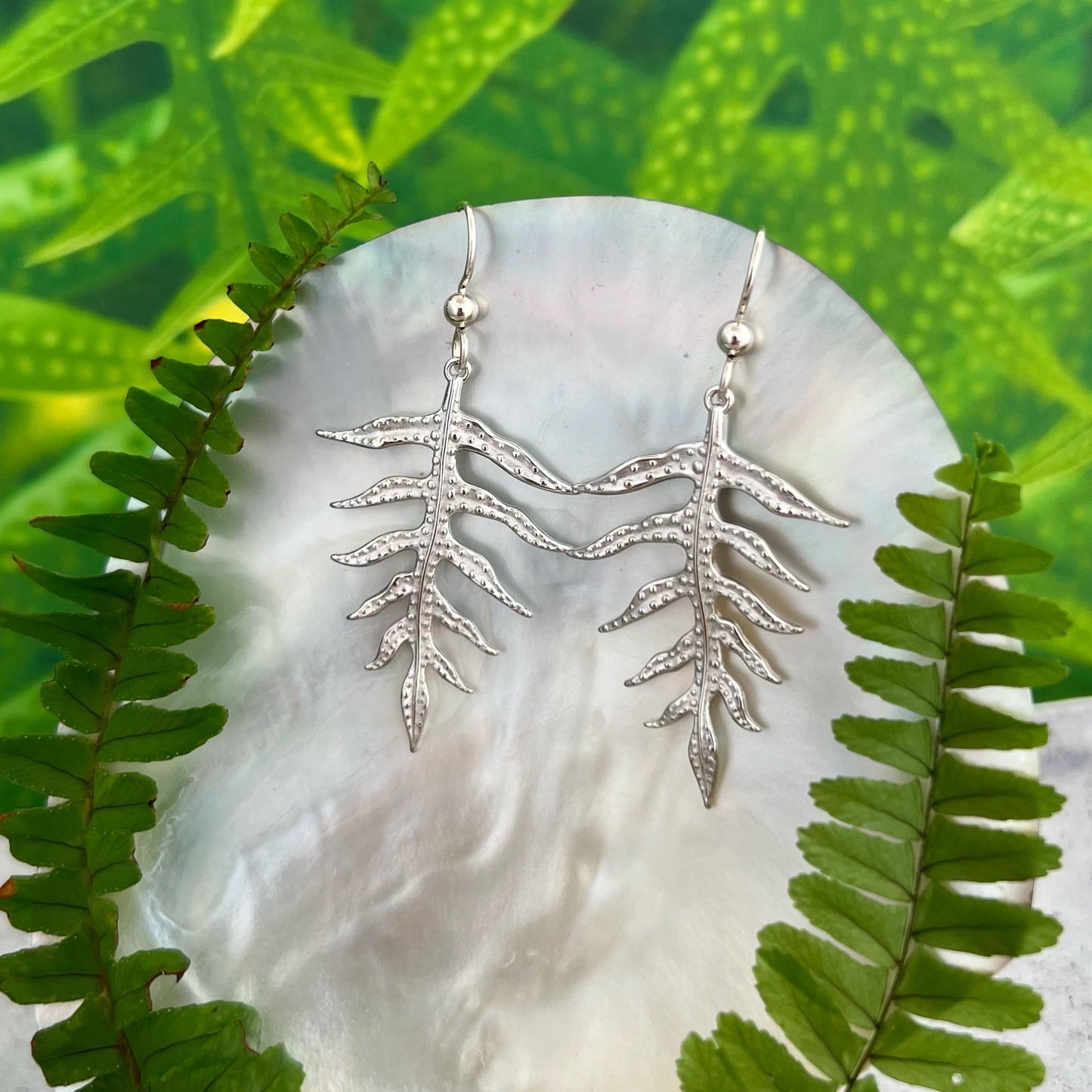 Laua’e Dangle Earrings • Hawaiian jewelry • Tropical and nature lover • everyday and aesthetic jewelry • Gift for her