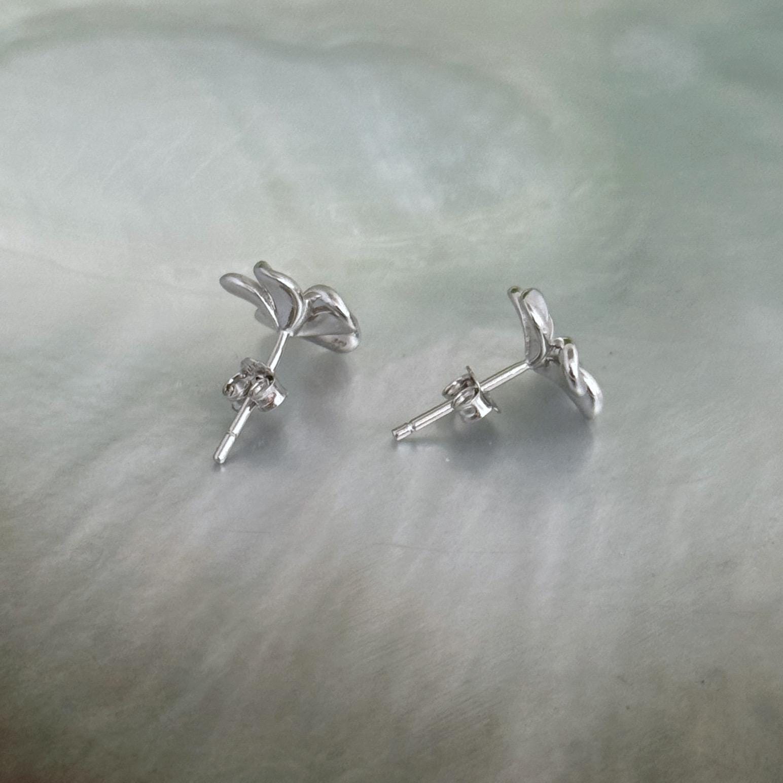 Plumeria Frangipani Flower Stud Earrings • hawaiian • Gold vermeil or Sterling silver
