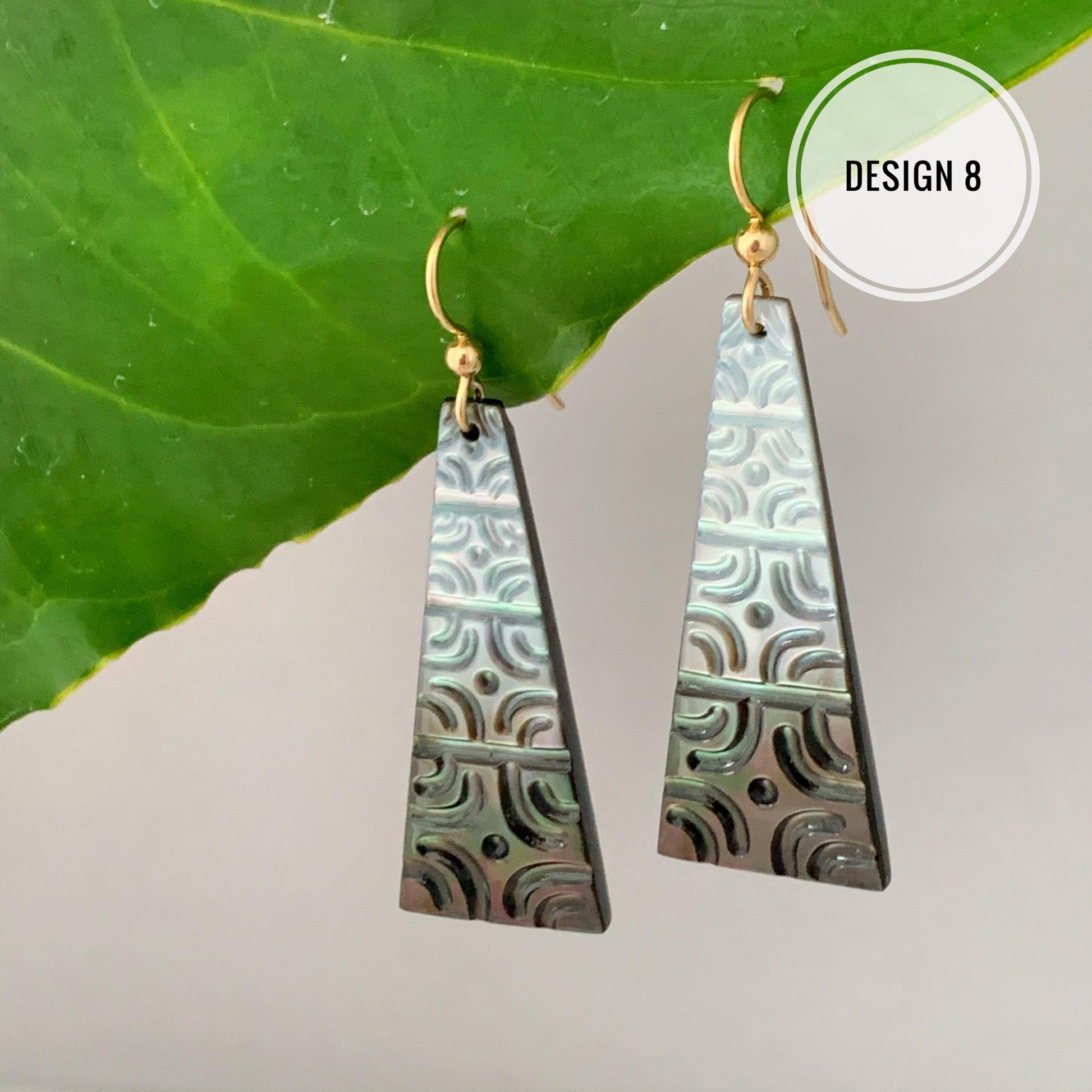 Mother of pearl earrings • hand carved earrings • shell earrings • made in Hawaii • engraved earrings • handmade jewelry • handmade earrings • handcrafted • hawaiian jewelry • shell Jewelry • polynesian Jewelry • natural • refycled jewelry • unique