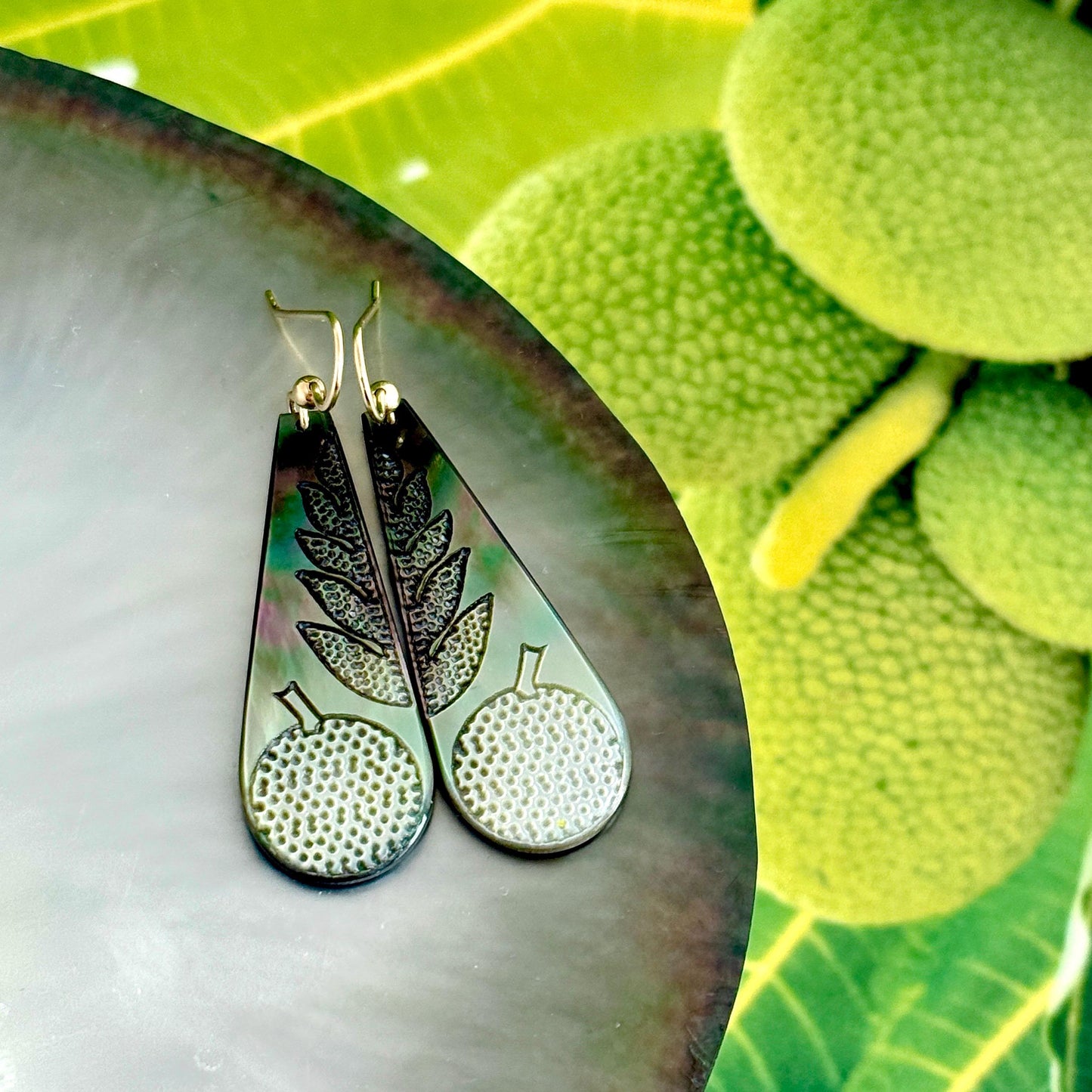 NEW Hawaiian mother of pearl earrings in gold filled or sterling silver • Natural shell jewelry made in hawaii • shell earrings Ulu Earrings