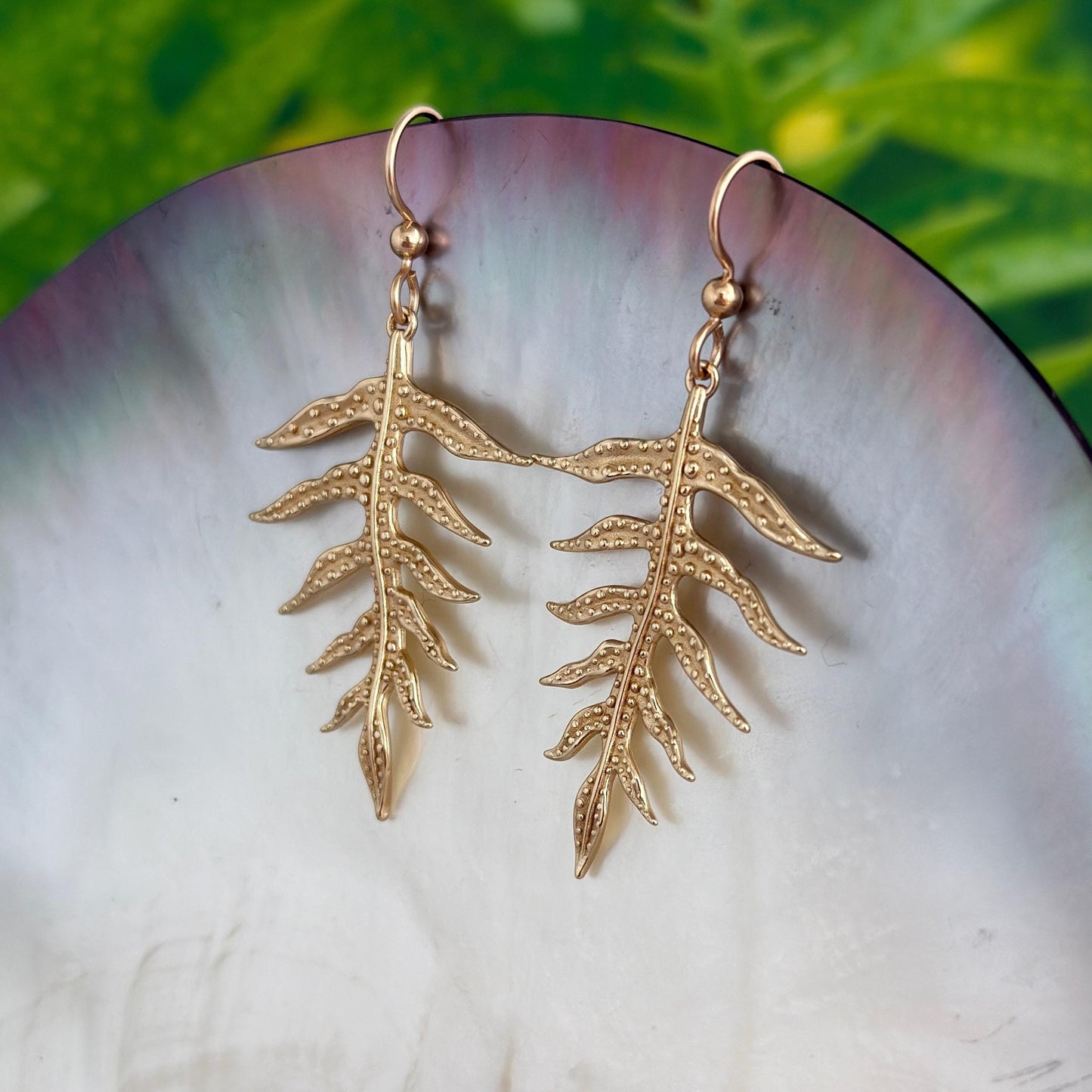 Laua’e Dangle Earrings • Hawaiian jewelry • Tropical Fern