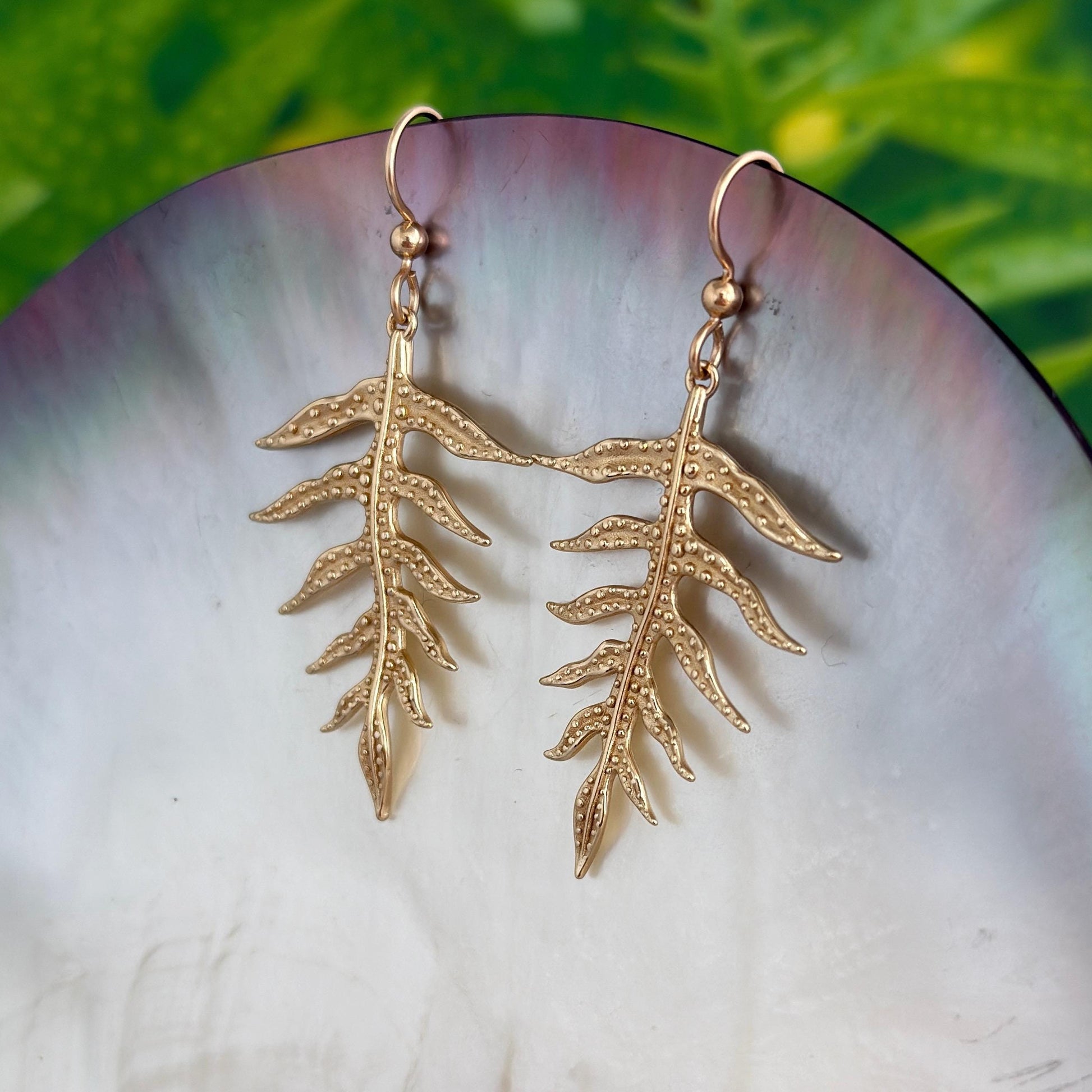 Laua’e Dangle Earrings • Hawaiian jewelry • Tropical Fern